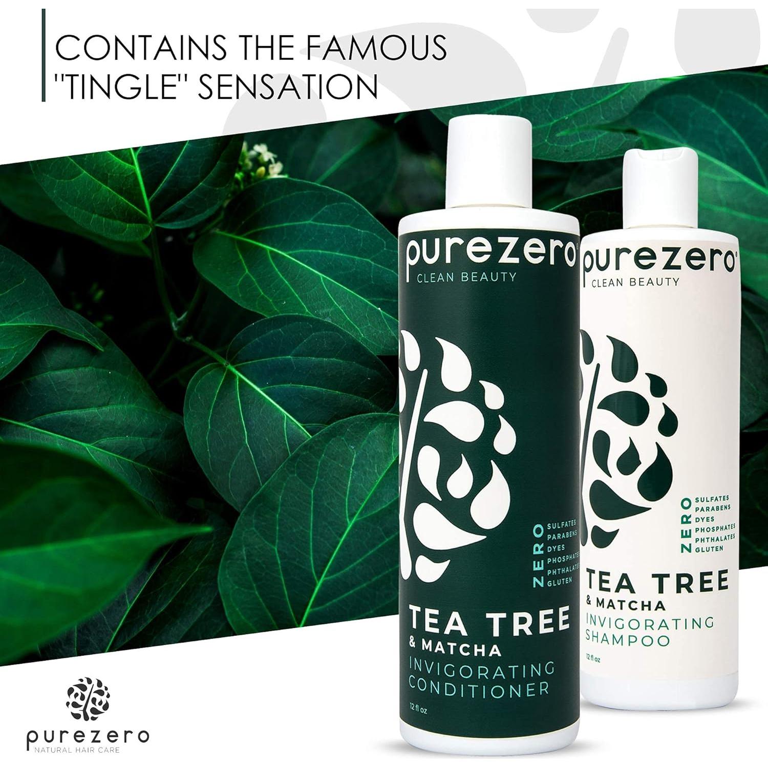 Set de Champú y Acondicionador Purezero Tea Tree 340g - Sin Sulfatos