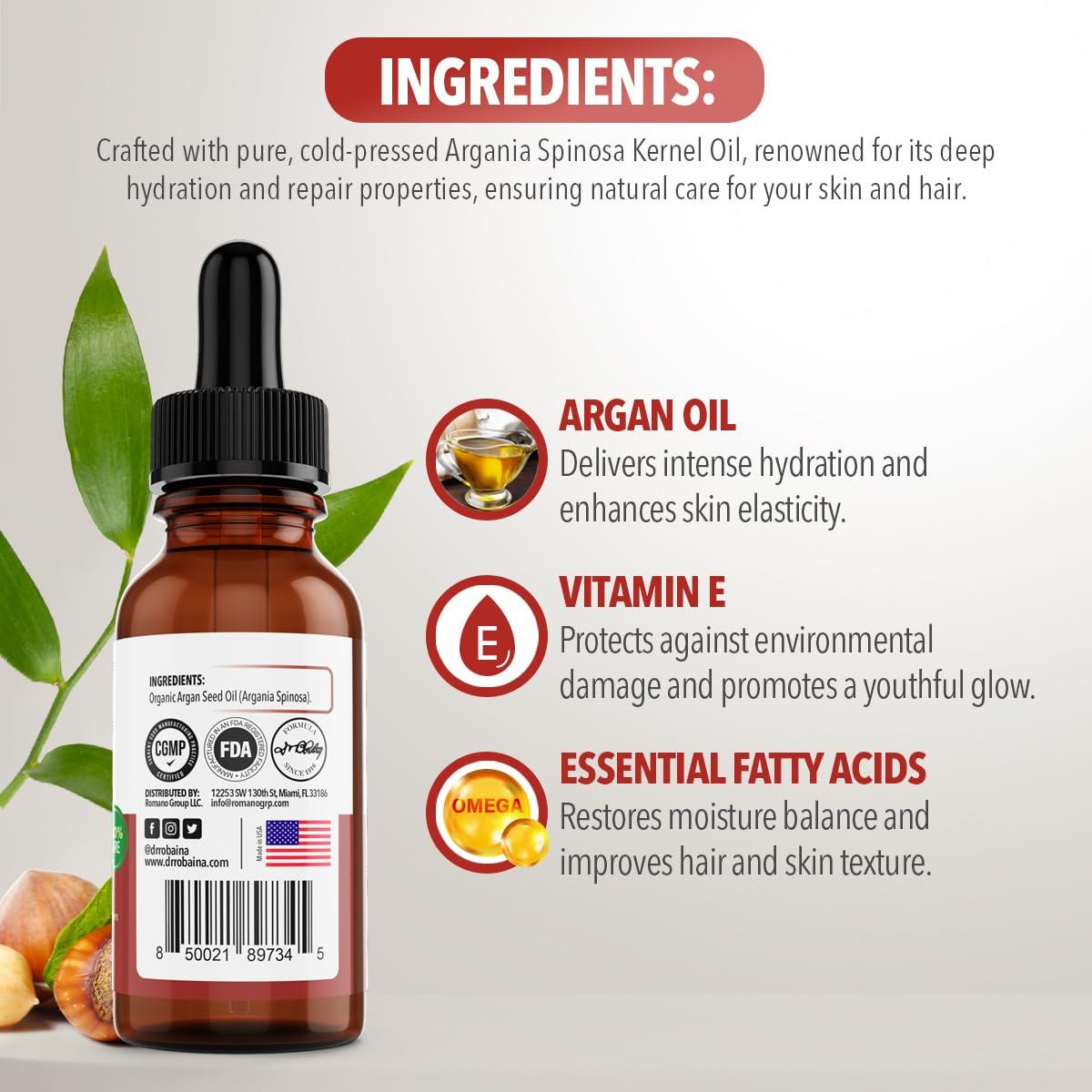 Aceite de Argán Puro Dr. Robaina 59 ml - Hidratante Rápido