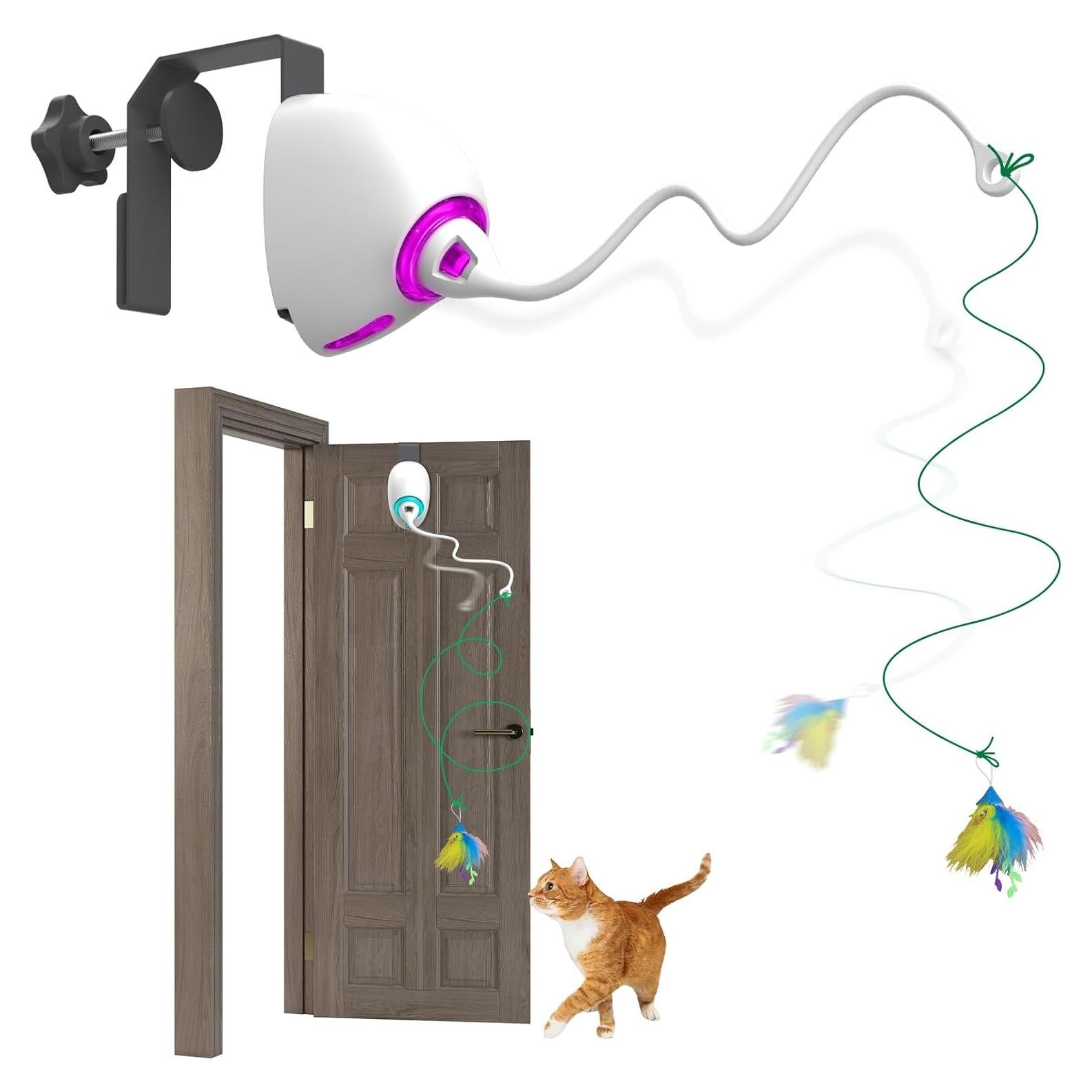 Juguete Electrónico para Gatos Mdupw con Plumas y Mylar