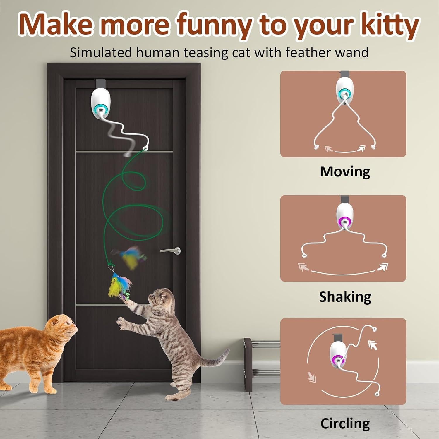 Juguete Electrónico para Gatos Mdupw con Plumas y Mylar