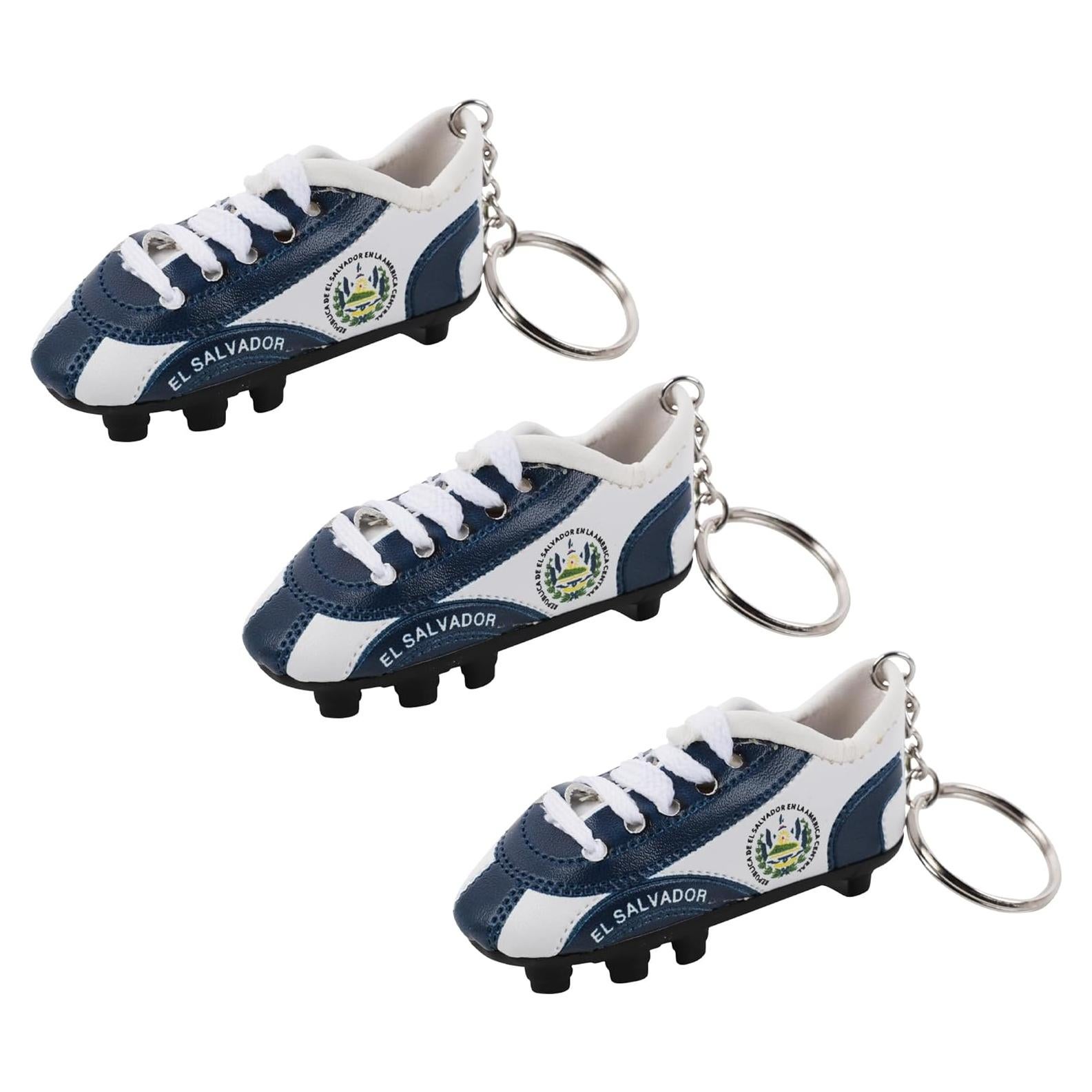 Llavero de Zapatos de Fútbol SandT - 3 Piezas - El Salvador