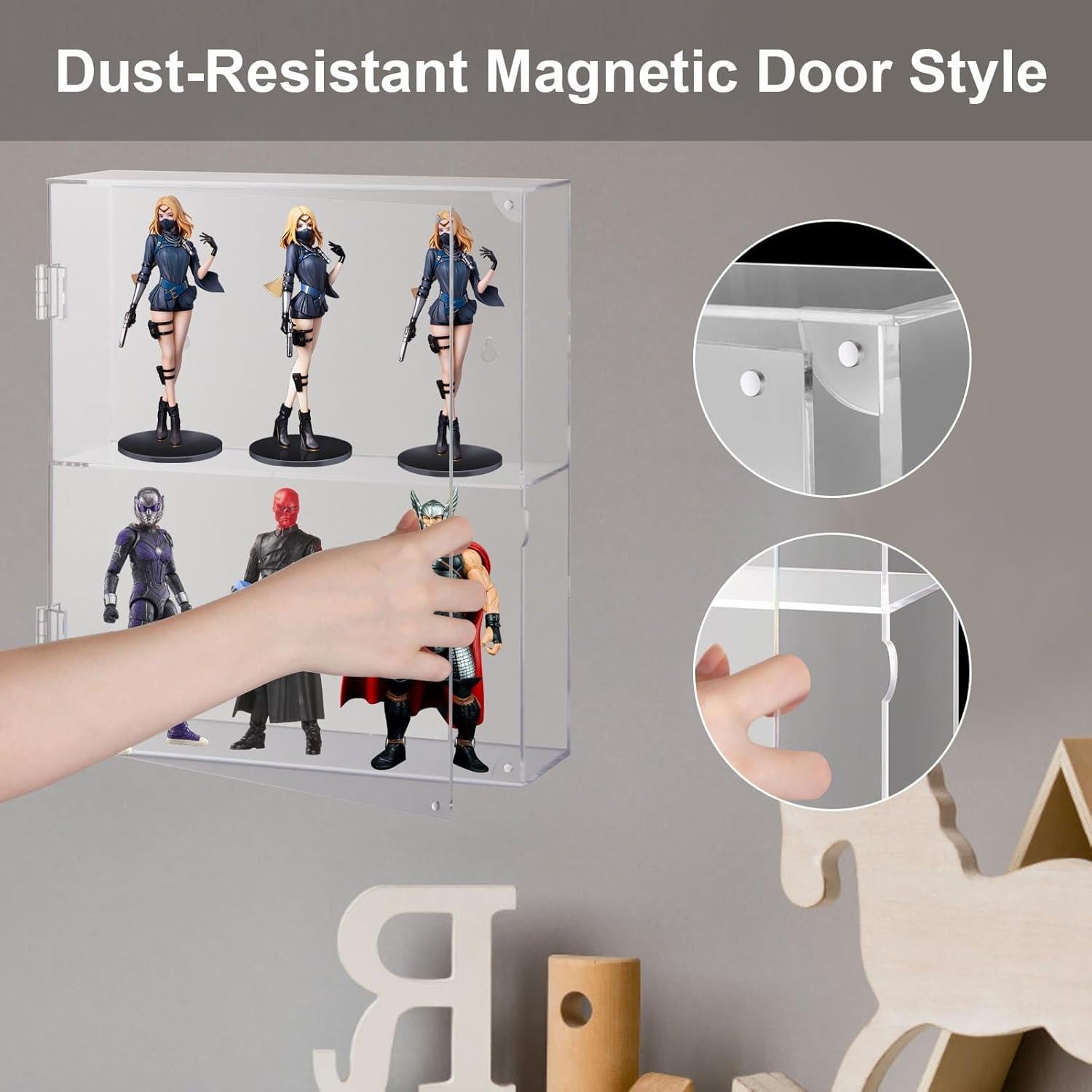 Estuche de Exhibición Acrílico Kitguard 2 Niveles 30x8.6cm