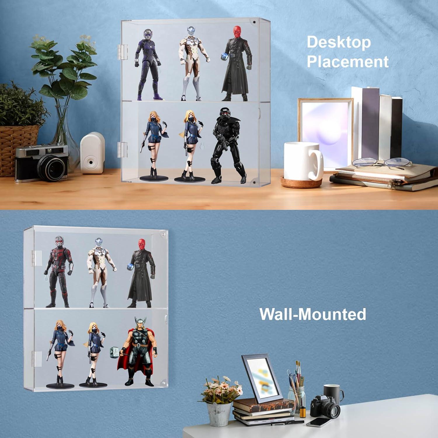 Estuche de Exhibición Acrílico Kitguard 2 Niveles 30x8.6cm