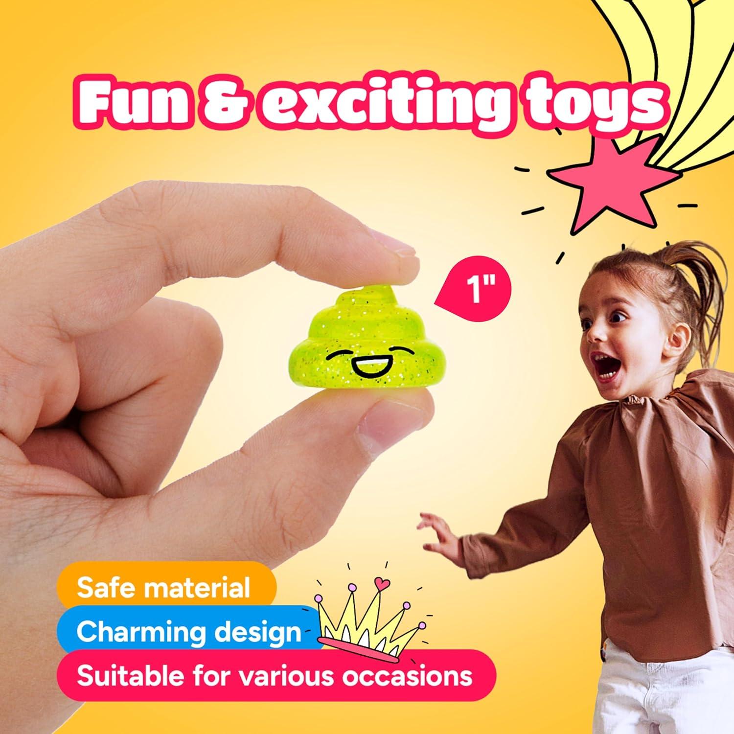 Juguetes Emoji de Caca Brillantes Entervending - 25 Pcs