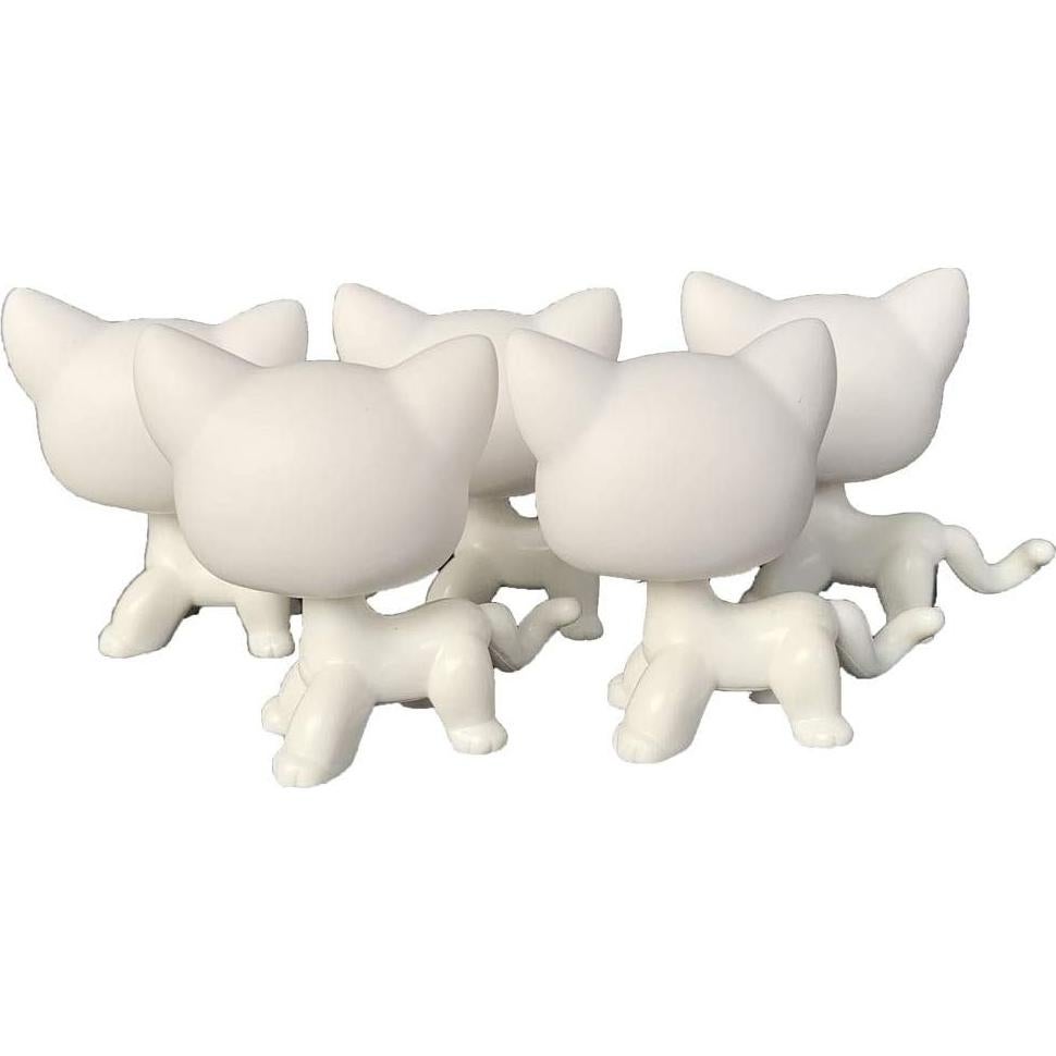 5 Piezas Cabeza Móvil Base Blanca para Pintar Gato DIY