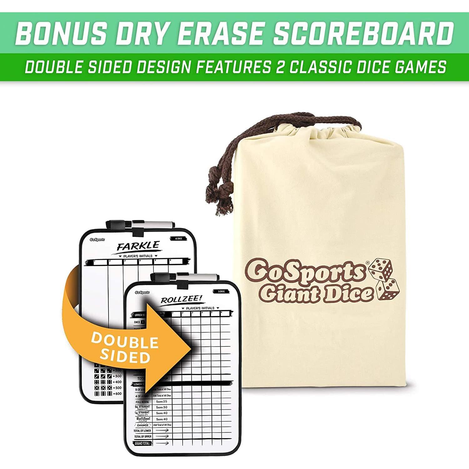 Juego de Dados de Madera GoSports 6 Piezas 6.35 cm con Tablero