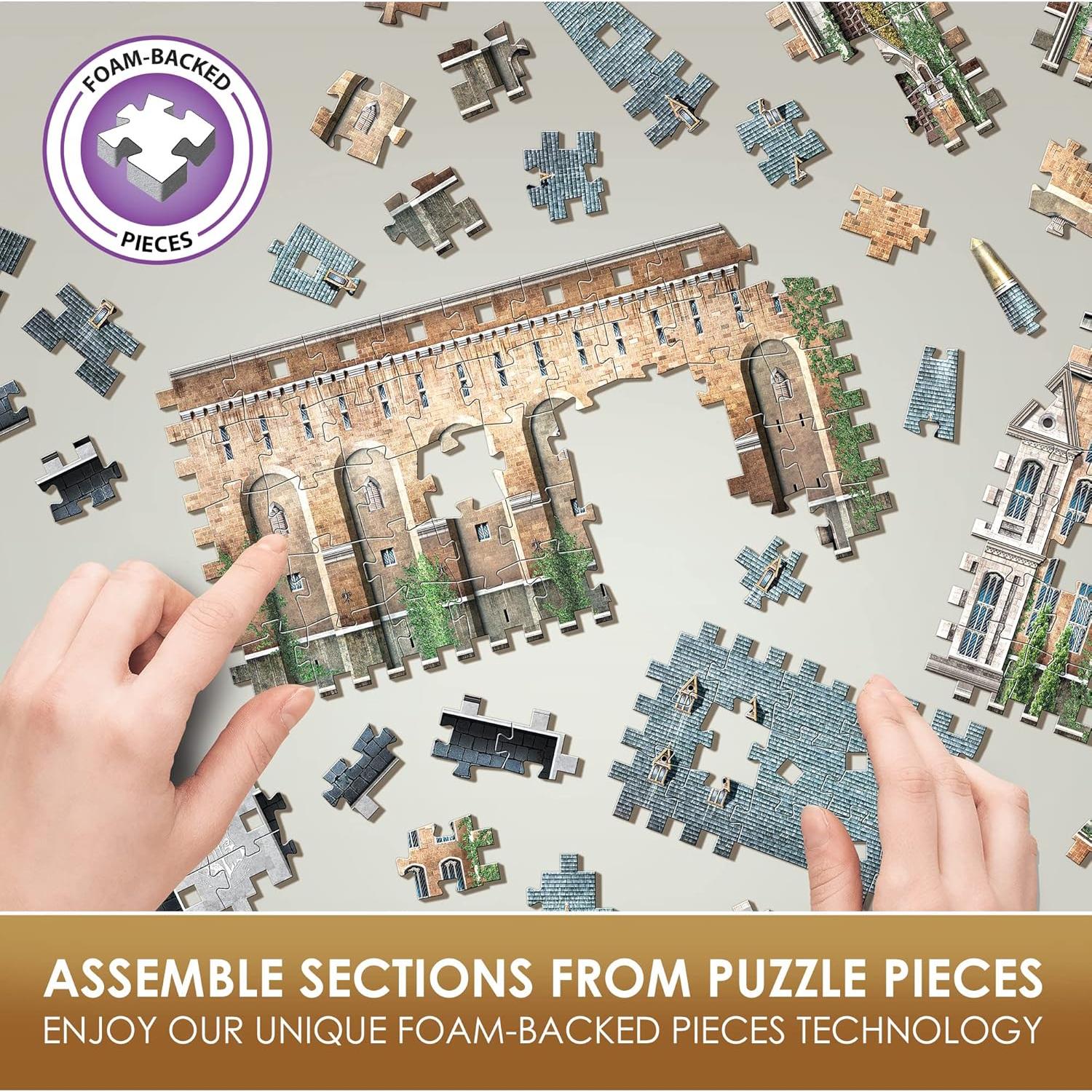 Rompecabezas 3D Wrebbit Hogwarts 1725 Piezas Gran Comedor y Torre