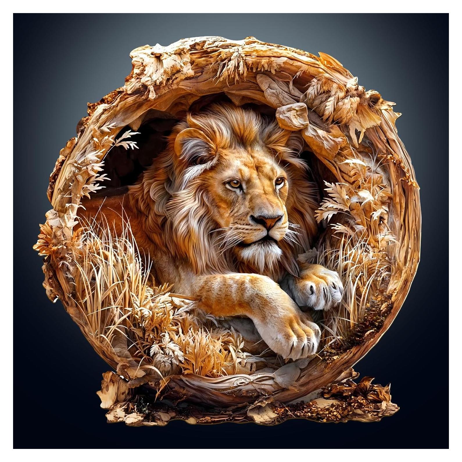 Rompecabezas de Madera KAAYEE 3D Rey León 100 Piezas 21.6 cm