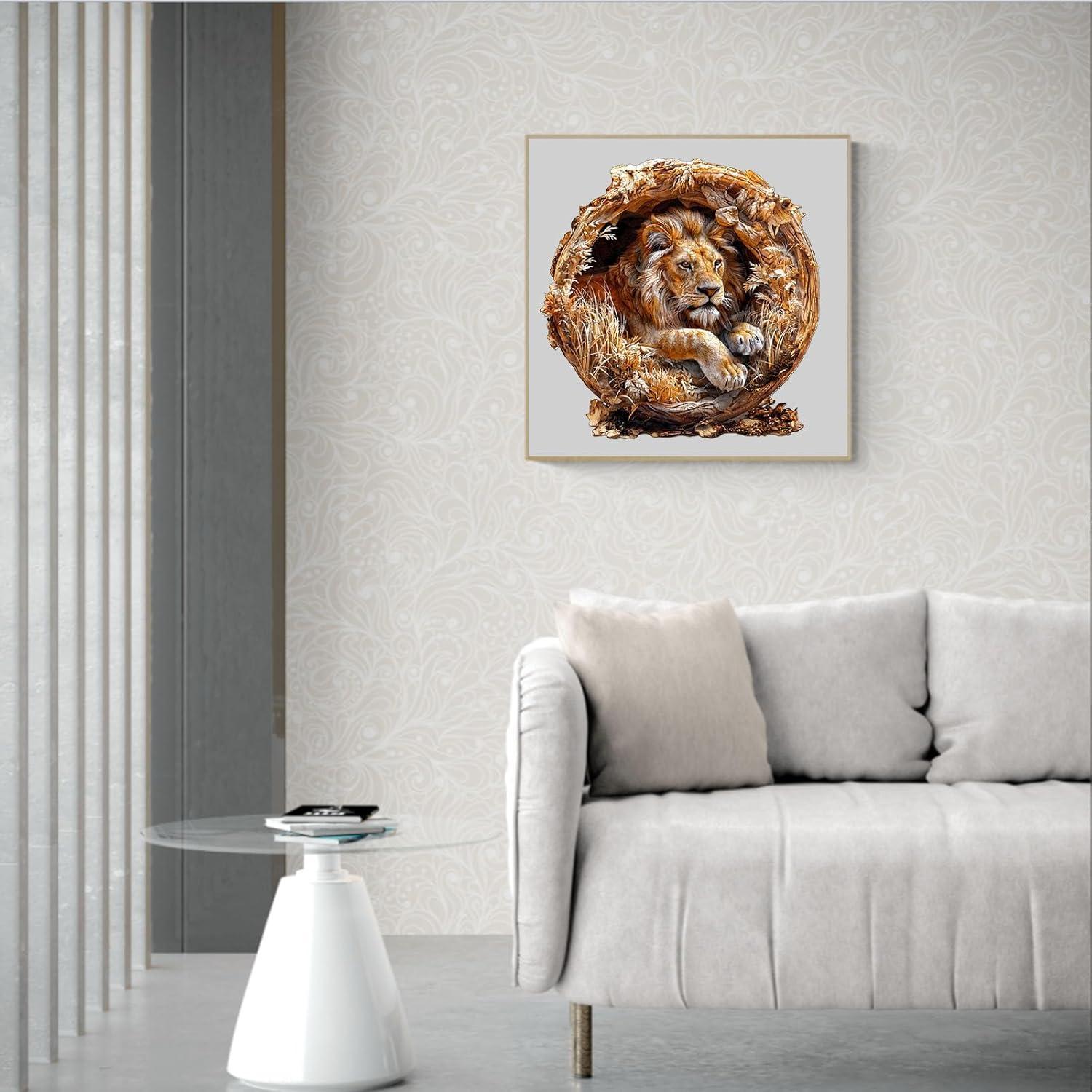 Rompecabezas de Madera KAAYEE 3D Rey León 100 Piezas 21.6 cm