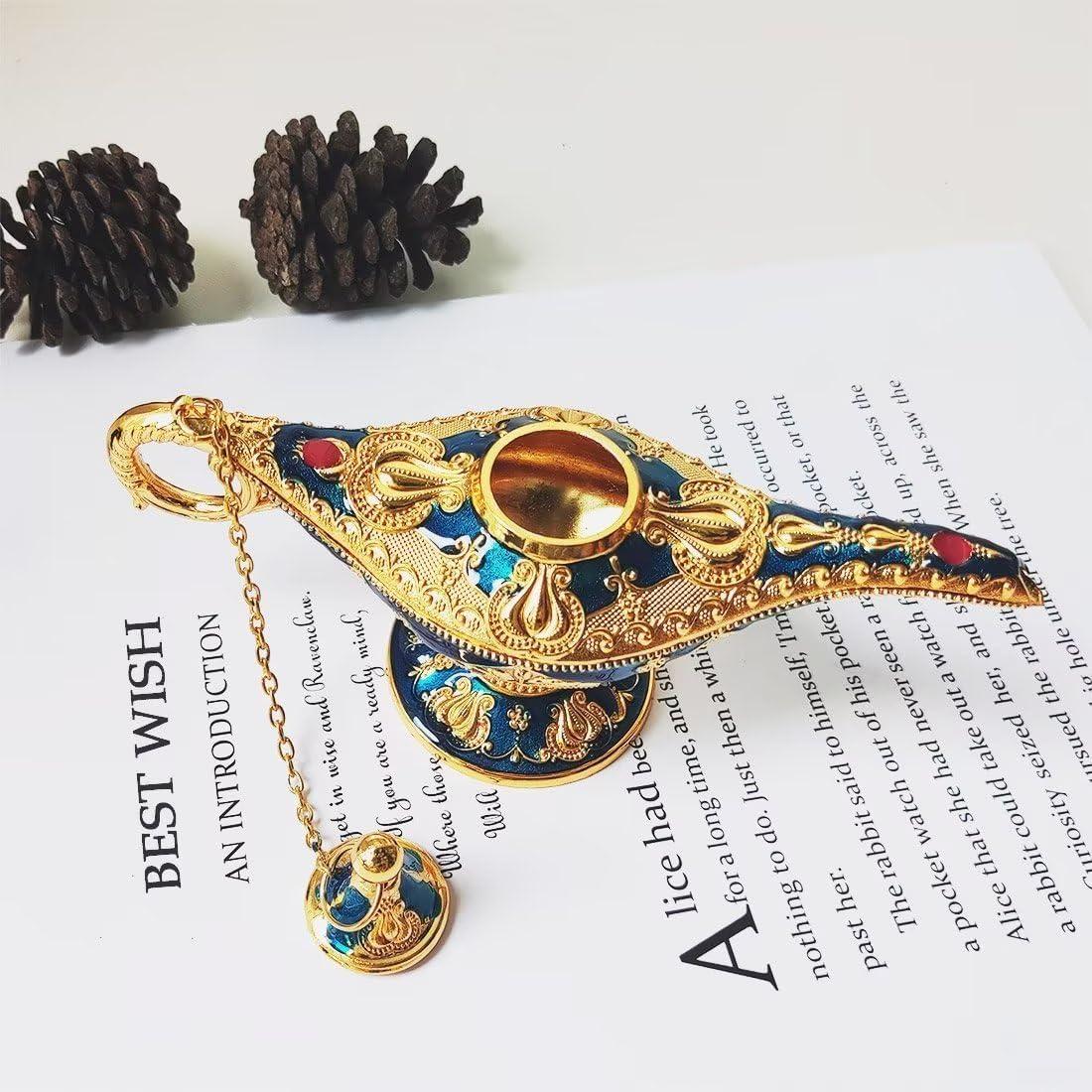 Lámpara Mágica de Genio Aladino Vintage Hourwof - Azul Pequeña