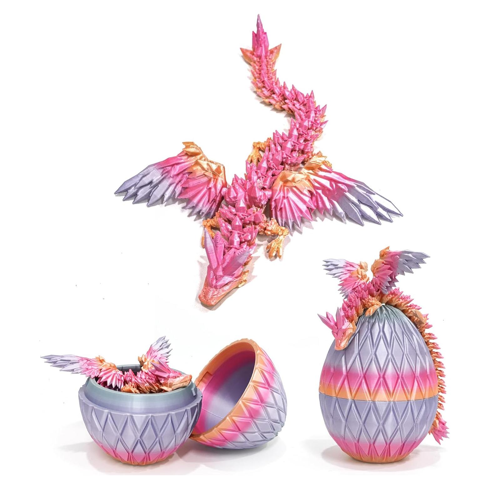 Huevo de Dragón Volador 3D Flavery - Decoración Colorida 10x14 cm