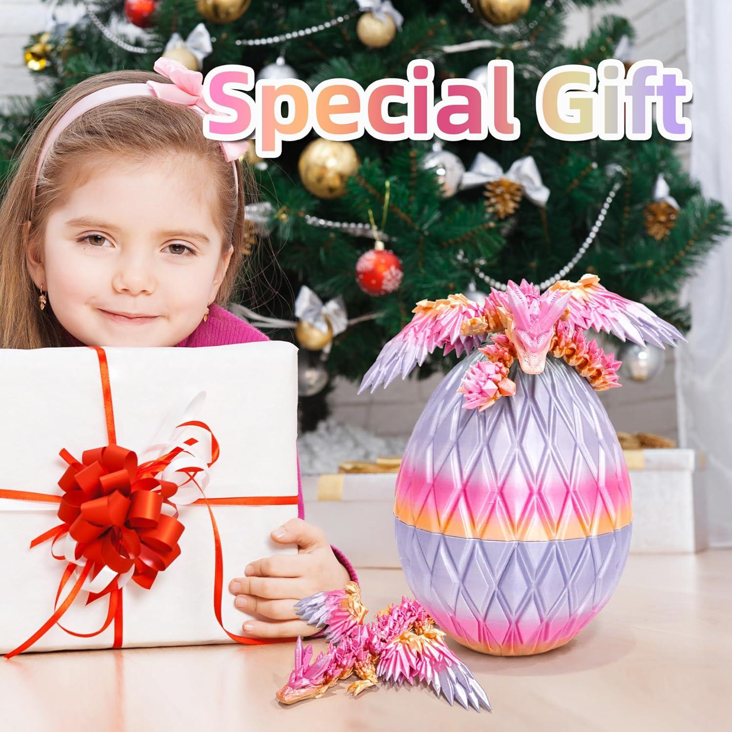 Huevo de Dragón Volador 3D Flavery - Decoración Colorida 10x14 cm