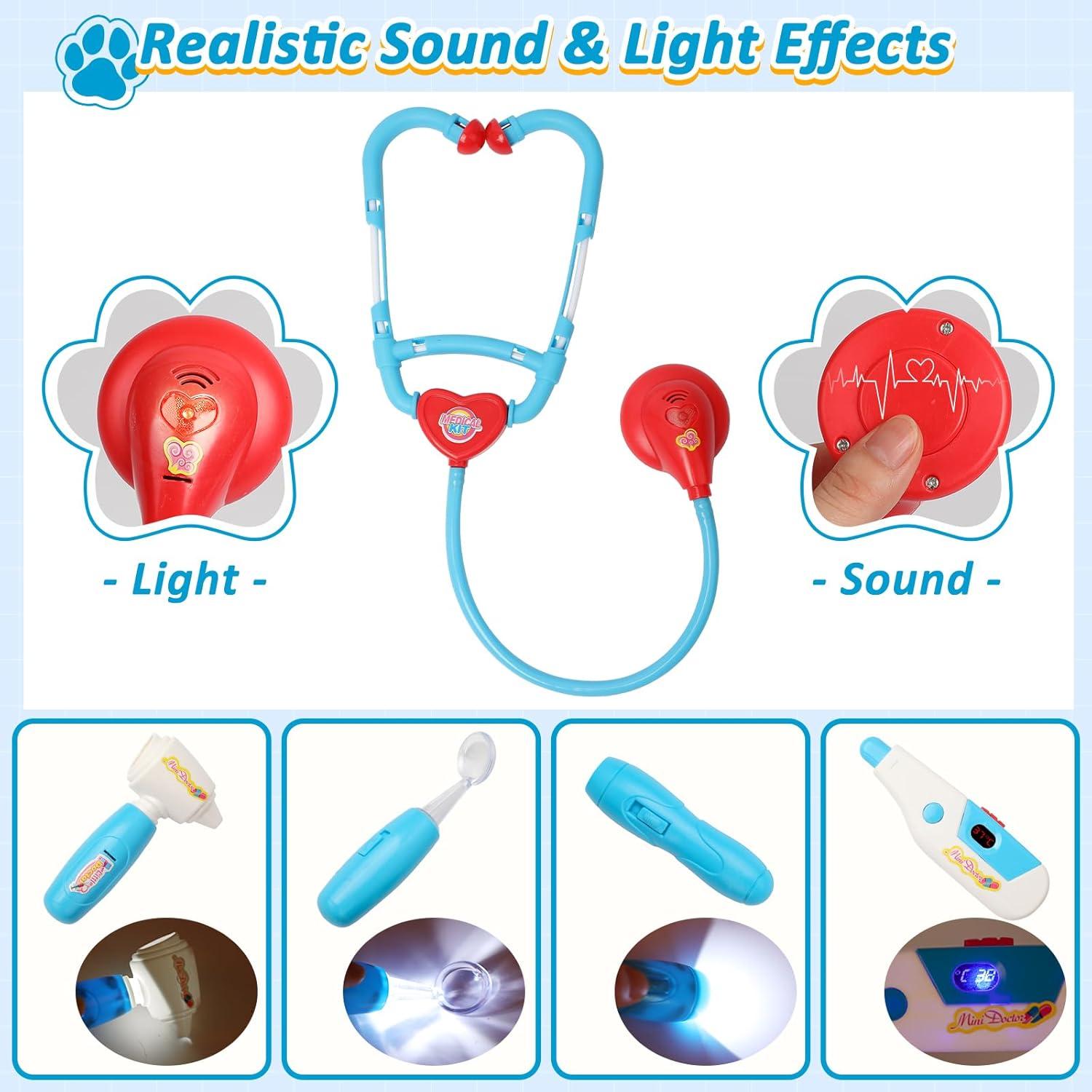 Kit de Doctor Liberry para Niños 28 Piezas Juguete Médico Azul