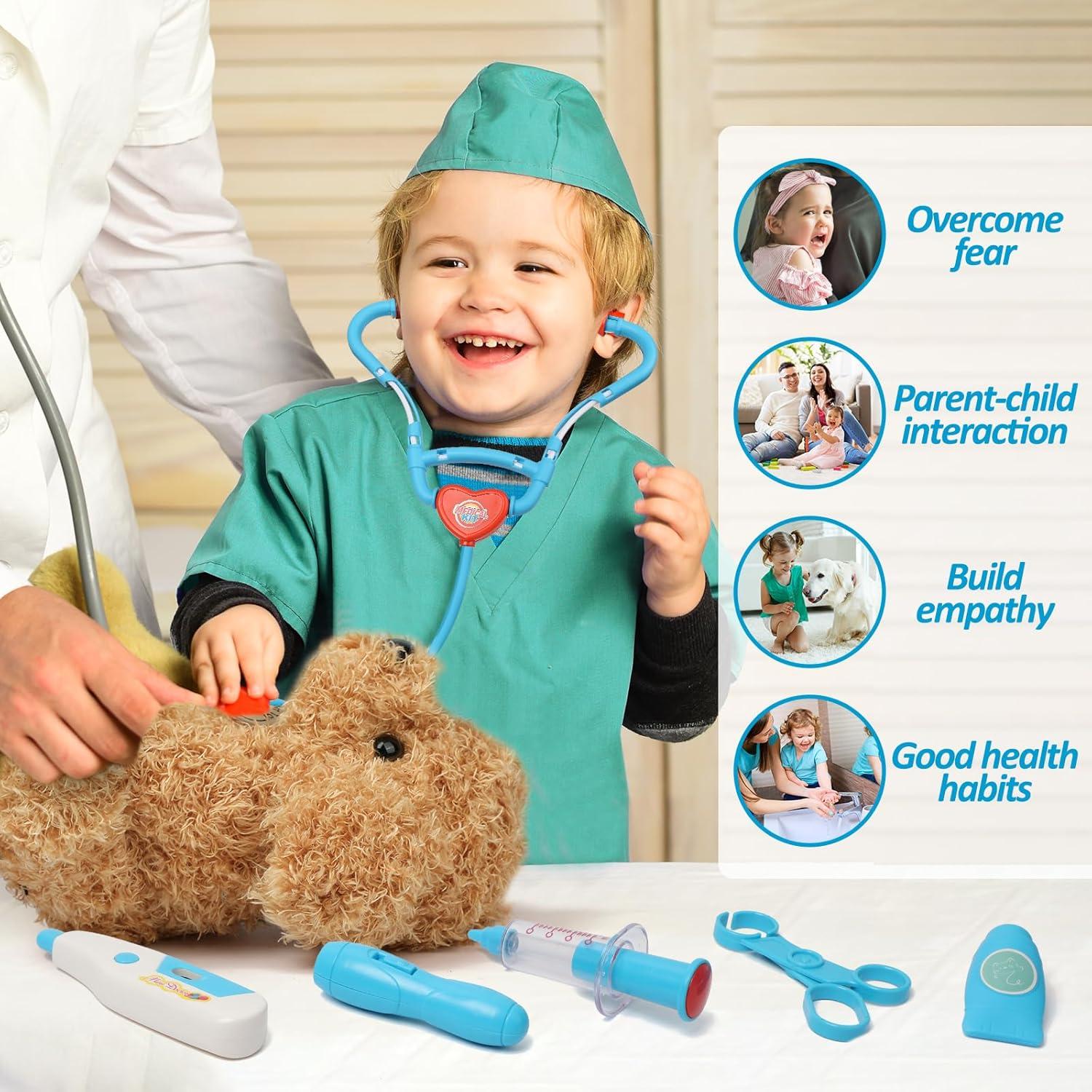 Kit de Doctor Liberry para Niños 28 Piezas Juguete Médico Azul