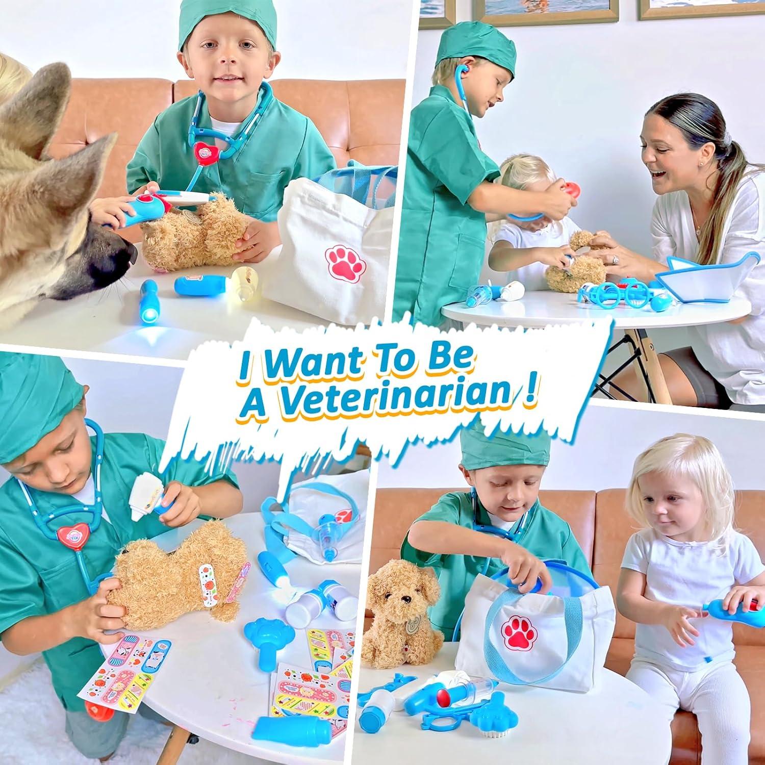 Kit de Doctor Liberry para Niños 28 Piezas Juguete Médico Azul