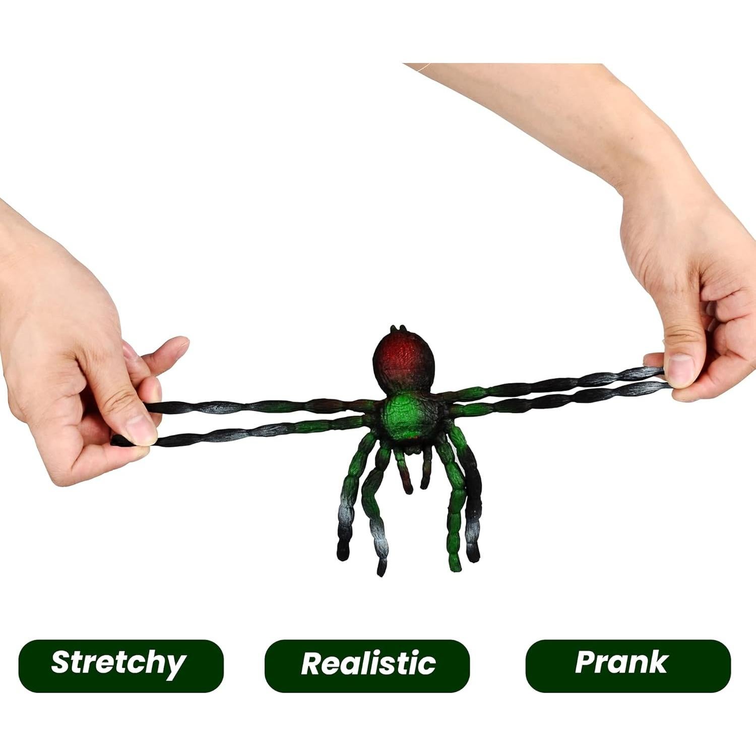 Araña de Goma Estirable BOHS - Juguete Realista para Halloween