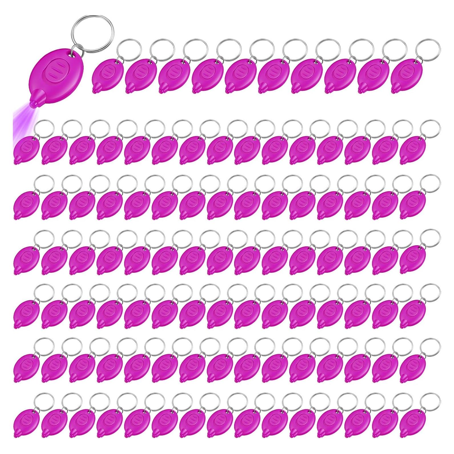 100 Mini Linternas UV de Llavero VIHOSE 395nm Portátiles