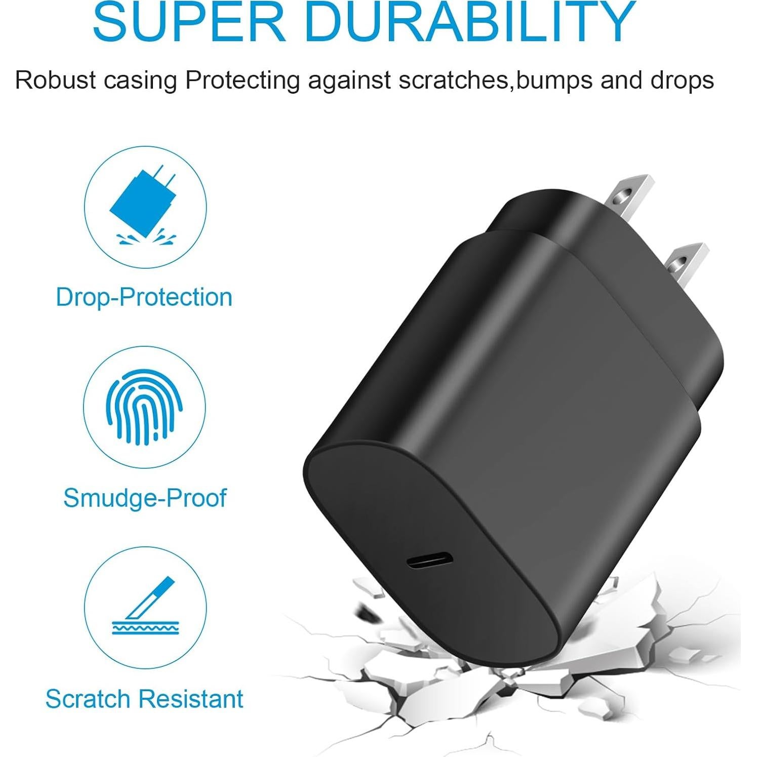 Cargador Rápido Tipo C Novobit 25W para iPhone y Samsung