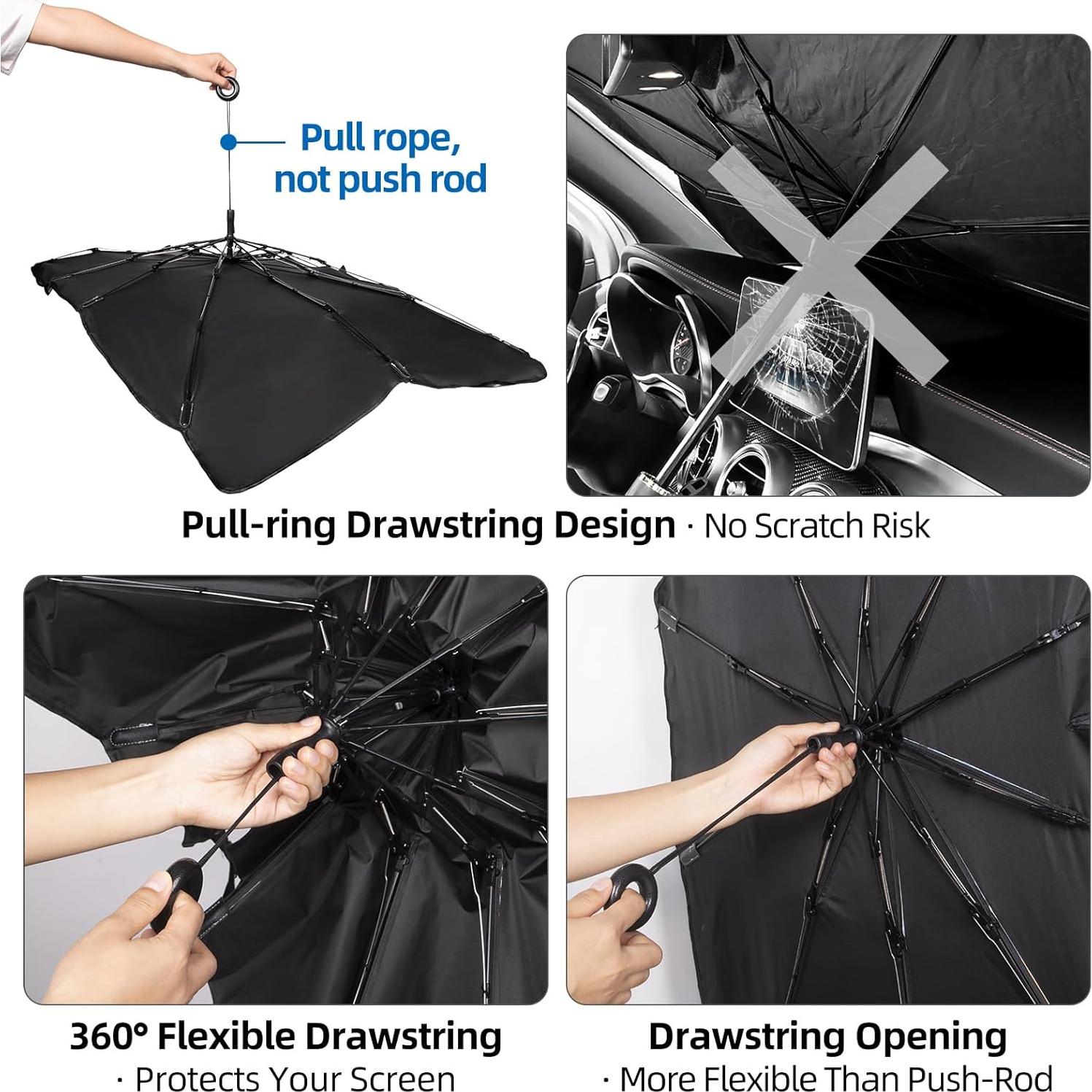 Parasol Plegable Aokway para Parabrisas XL 150x91cm UV