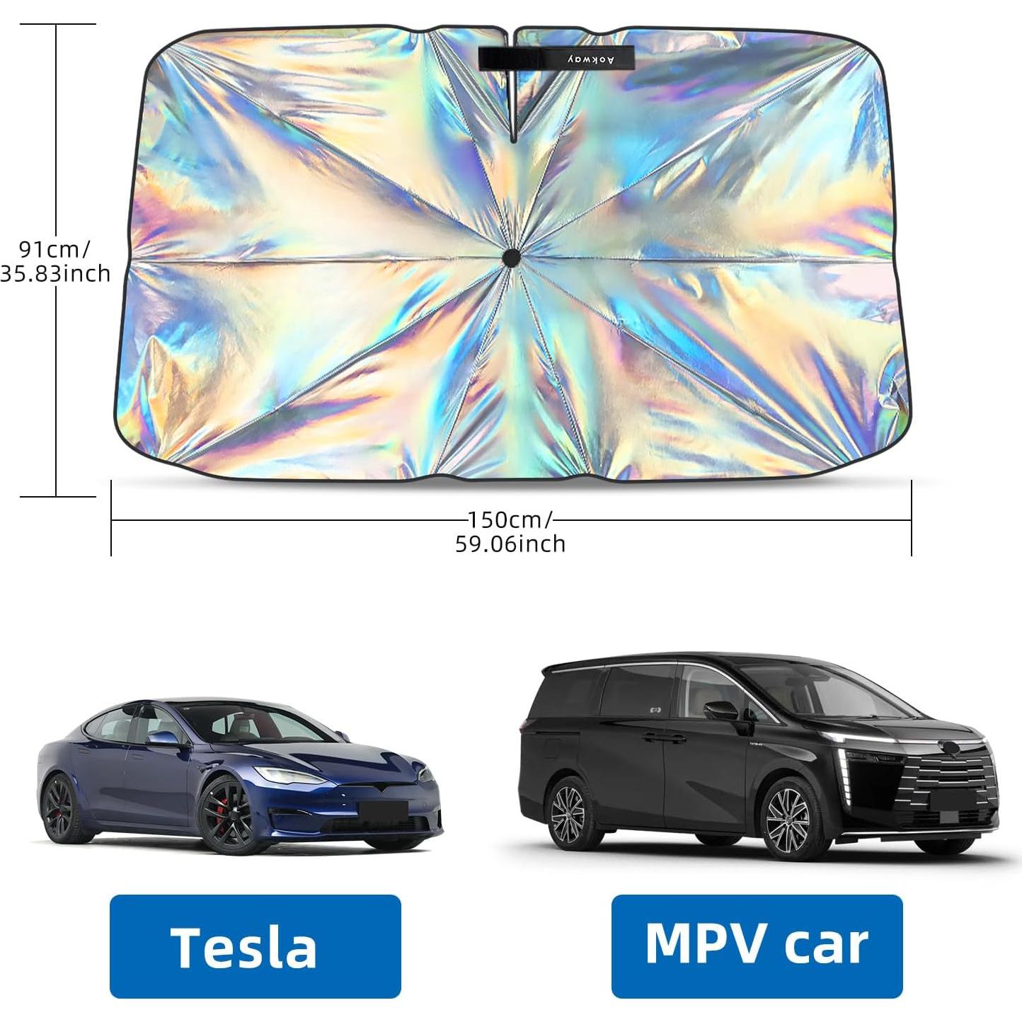 Parasol Plegable Aokway para Parabrisas XL 150x91cm UV