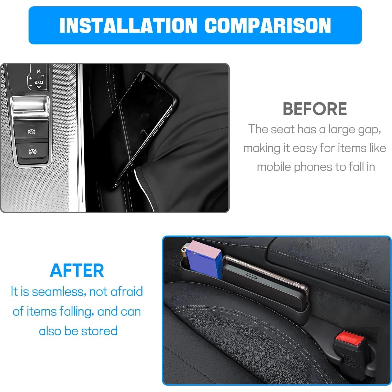 Organizador de Relleno Espacio Asientos Coche Hovom 2PCS Negro