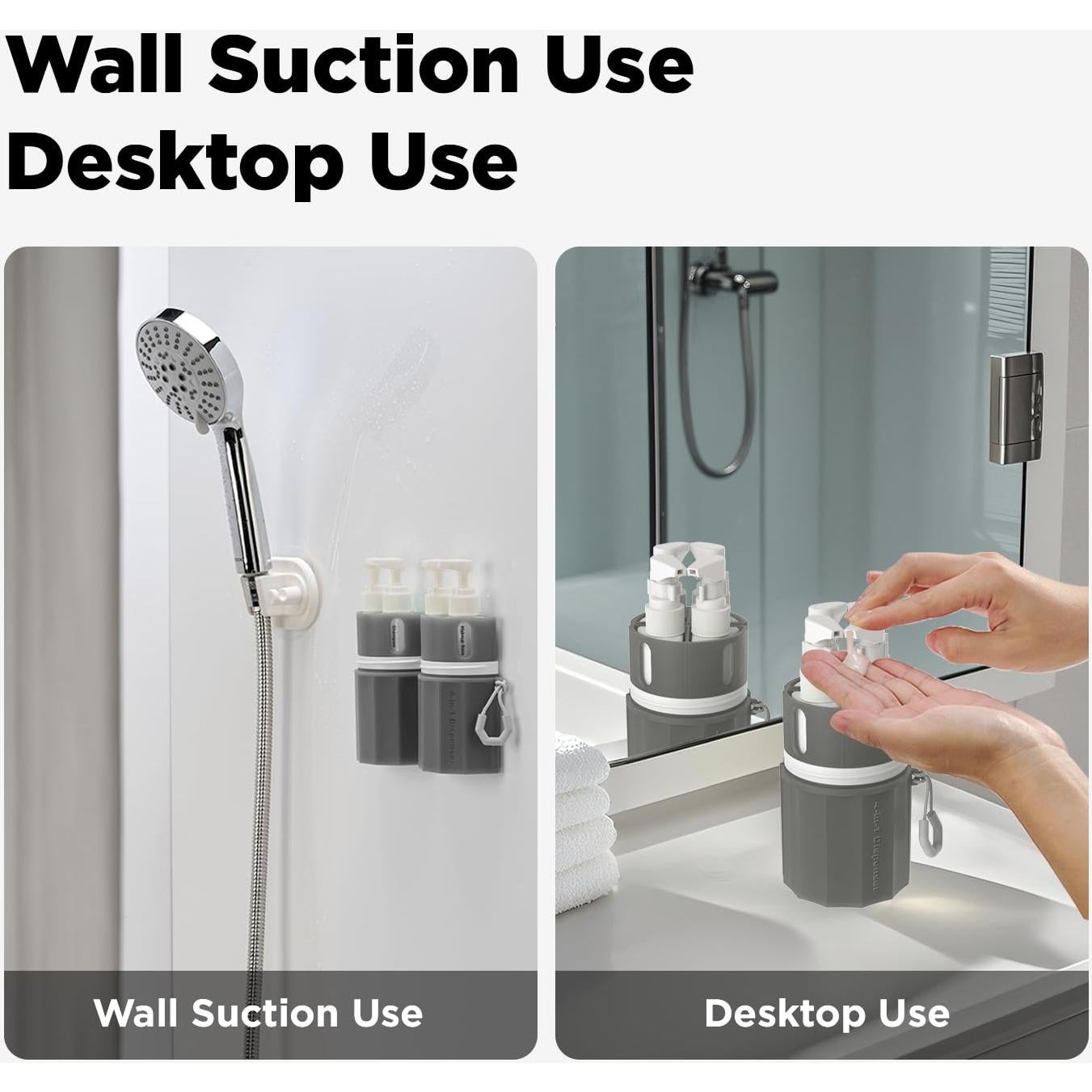 Botellas de Viaje VOGOGE 4x55ml con Ventosas y Etiquetas