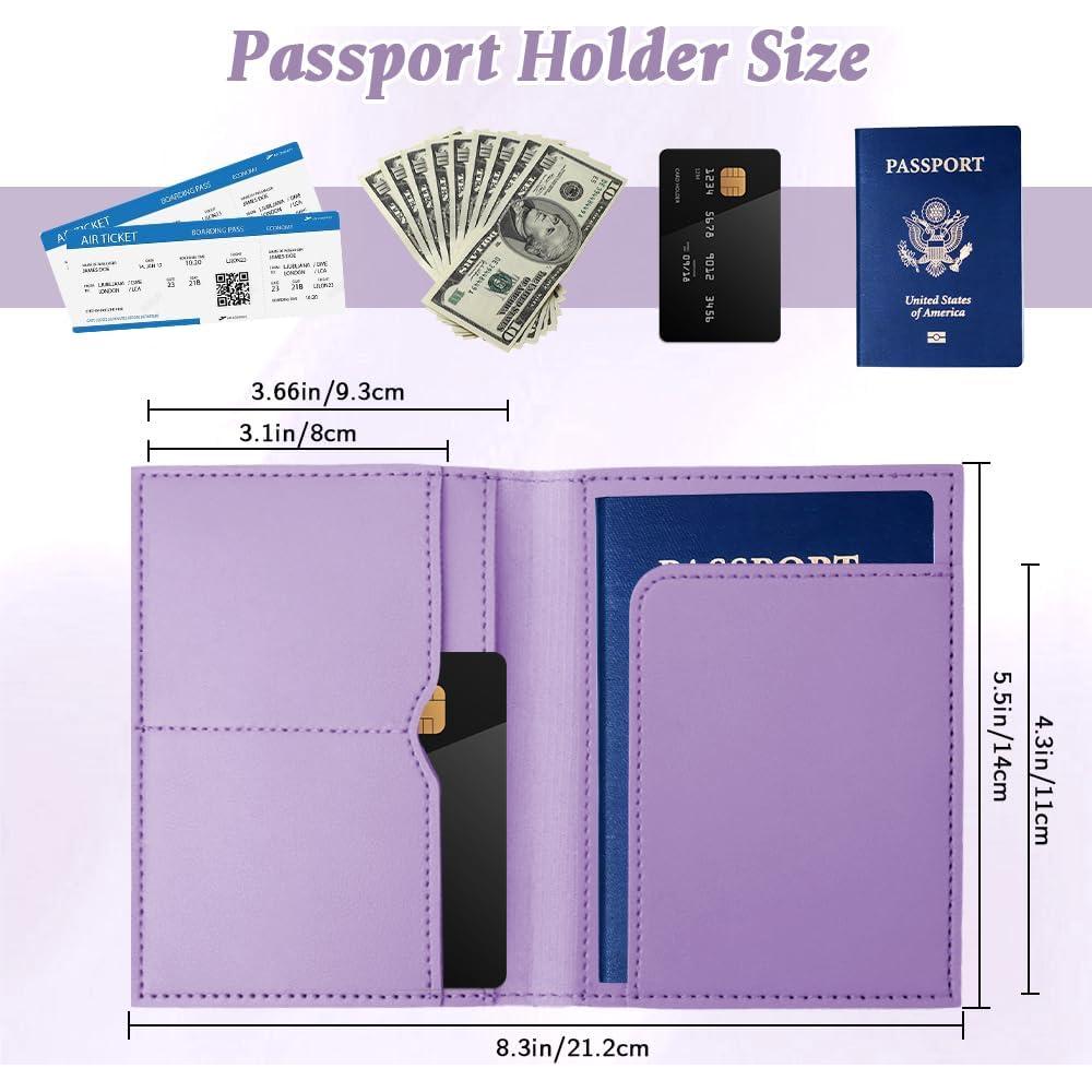 Set Funda de Pasaporte y Etiqueta de Equipaje JoyrnalK Púrpura