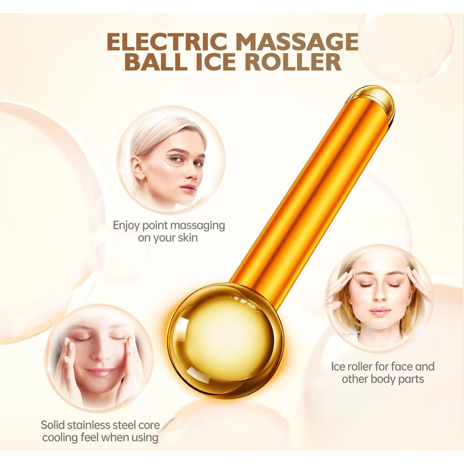 Masajeador Facial Eléctrico Amirce Gua Sha y Rodillo de Hielo