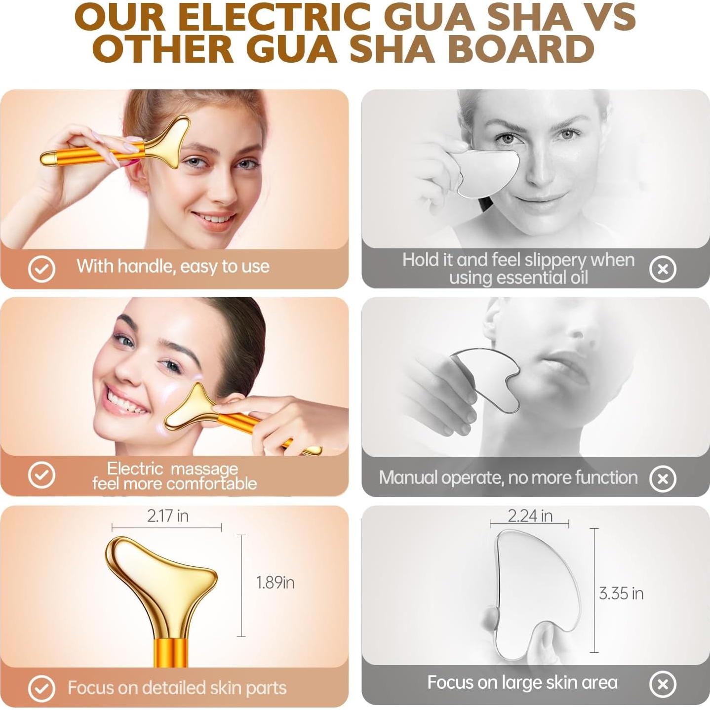 Masajeador Facial Eléctrico Amirce Gua Sha y Rodillo de Hielo