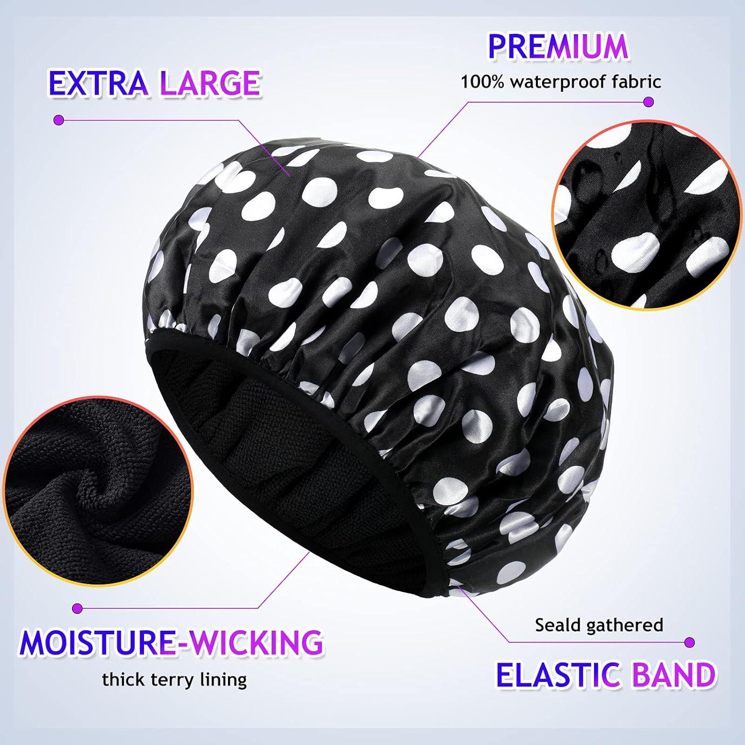 Gorro de Ducha Geyoga 2 Pcs Microfibra Impermeable Patrón Bonito