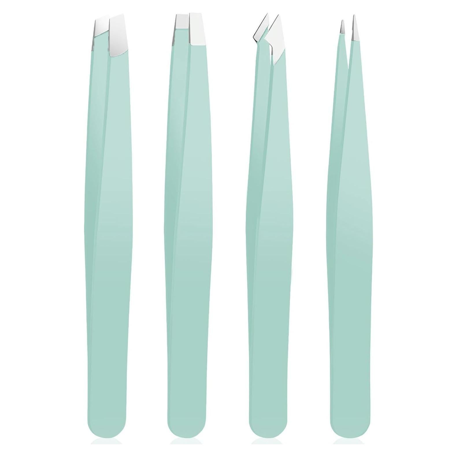 Juego de Pinzas de Precisión YilulvDeng 4 Piezas Acero Inoxidable