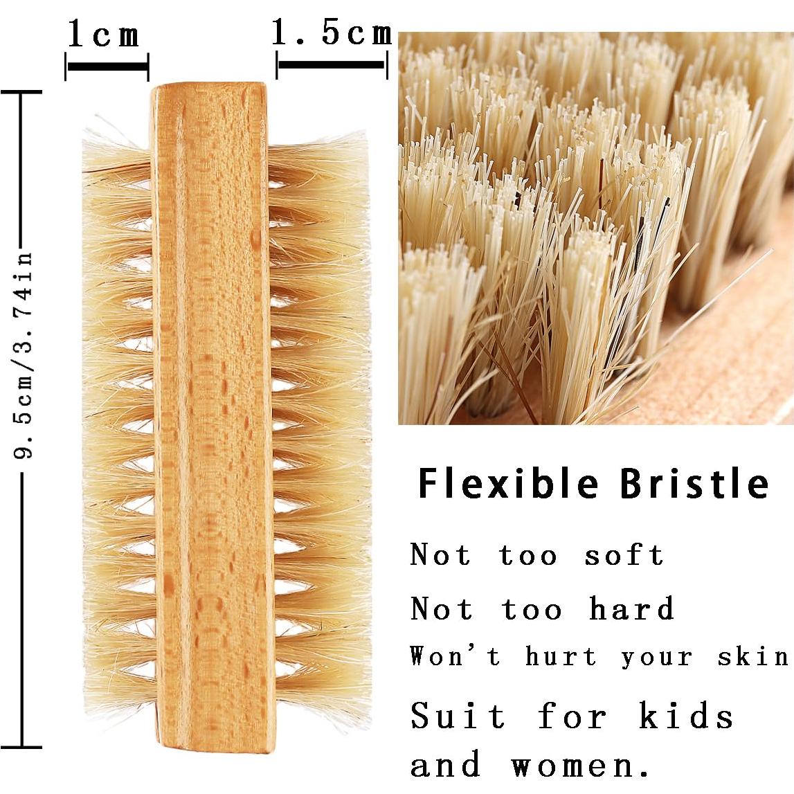 Cepillo de Uñas de Bambú Sotong - 2 Piezas, Flexible y Ecológico