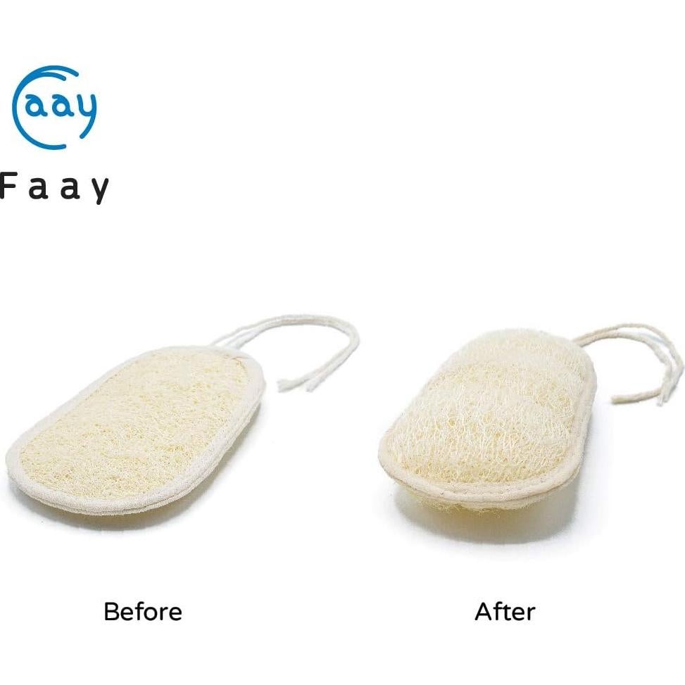 Esponja de Lufa FAAY 43 cm con Mango de Teca - Exfoliante Natural