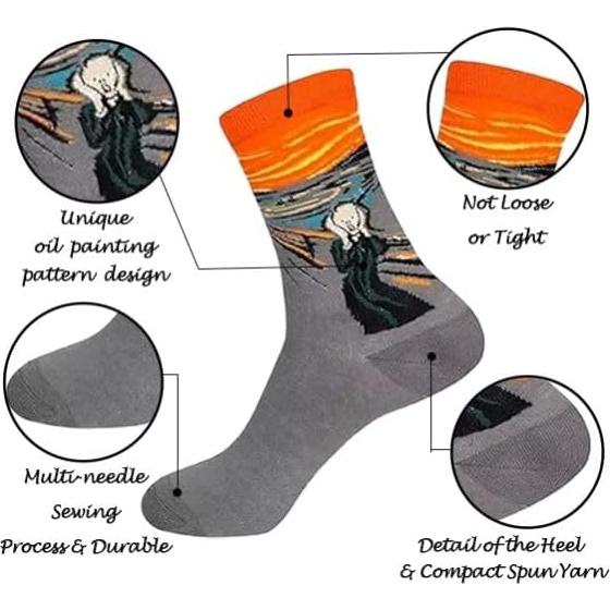 5 Pares de Calcetines Divertidos Chalier Arte Multicolor