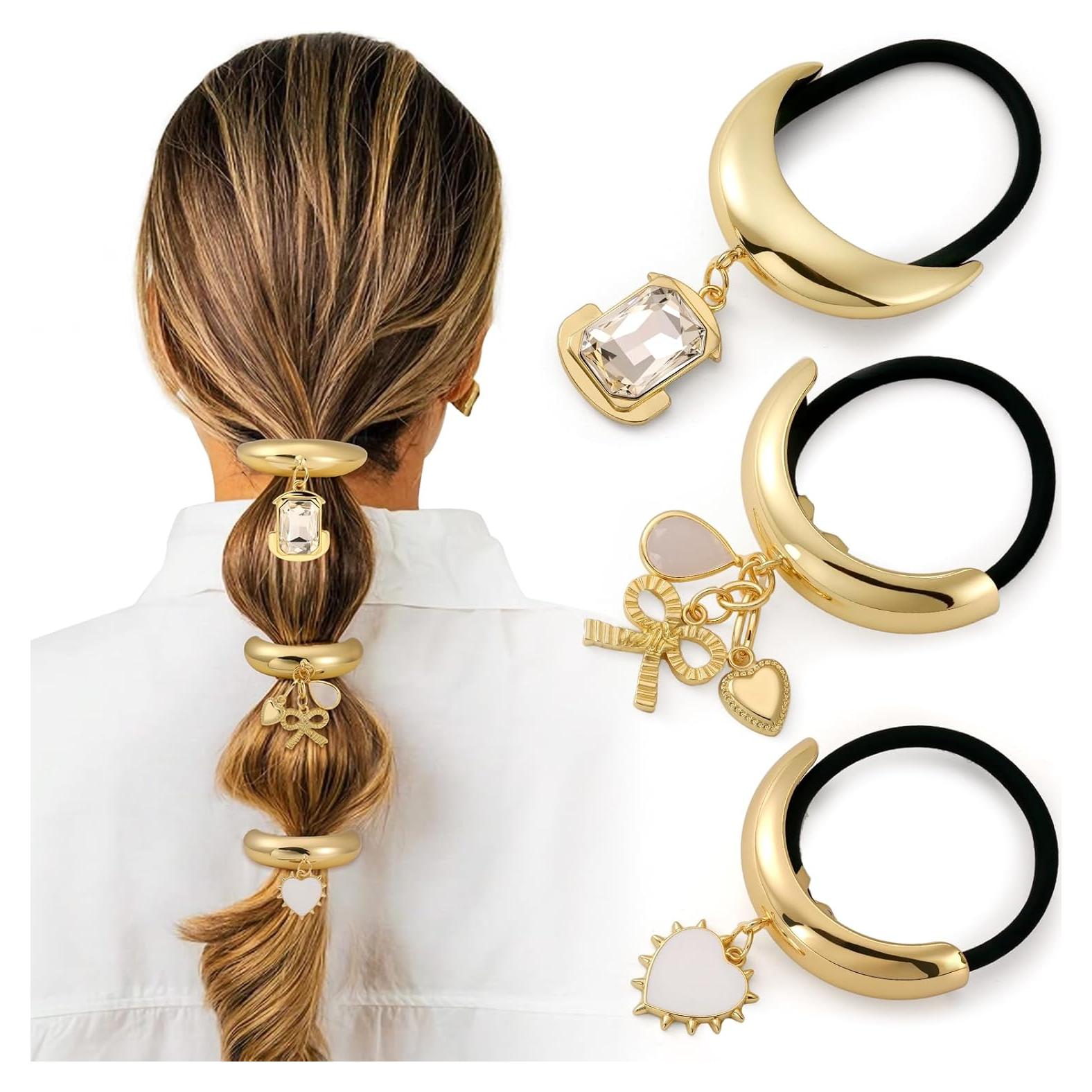 Coleteros Metálicos Dorados Yougeigy - 3 Piezas, Sin Daño