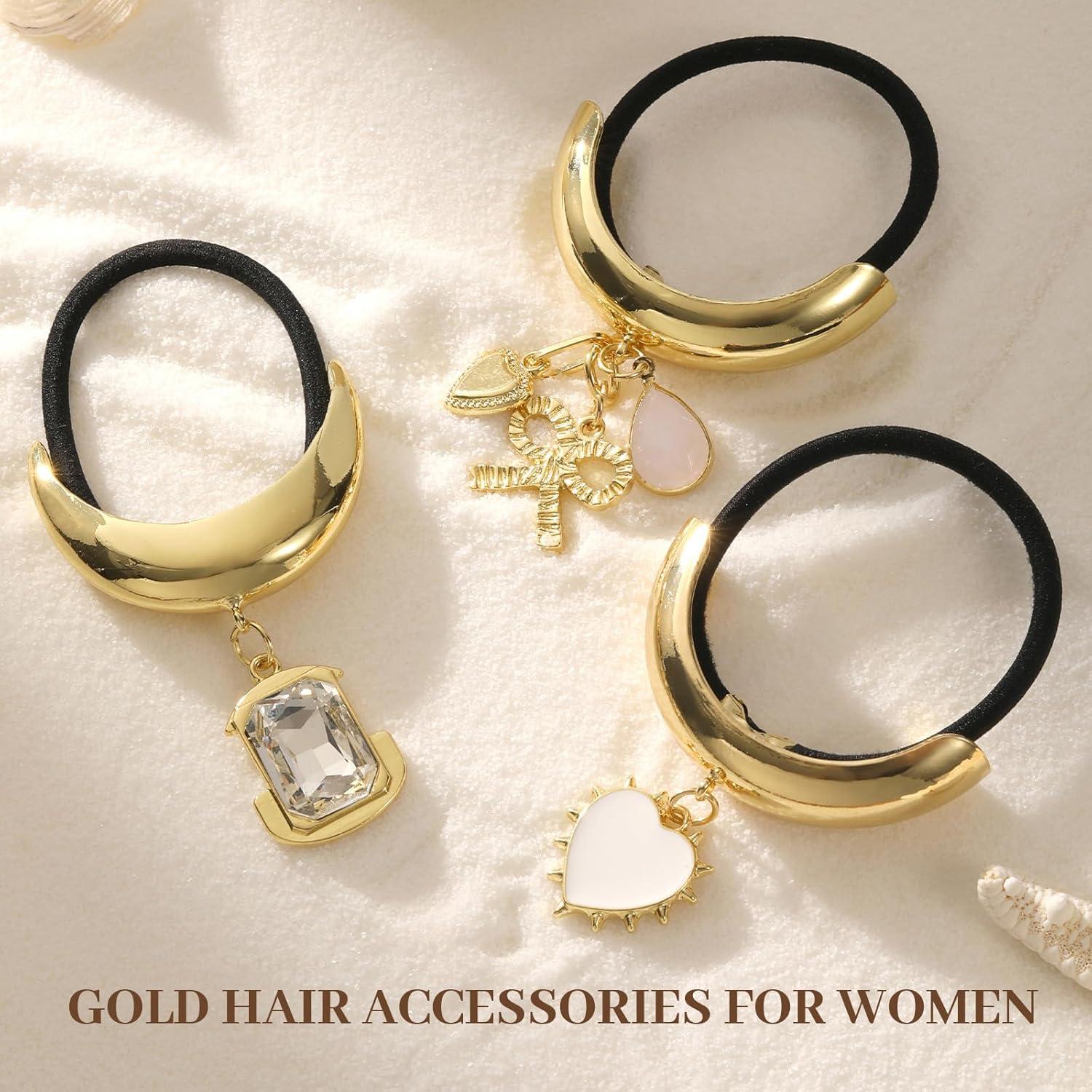 Coleteros Metálicos Dorados Yougeigy - 3 Piezas, Sin Daño