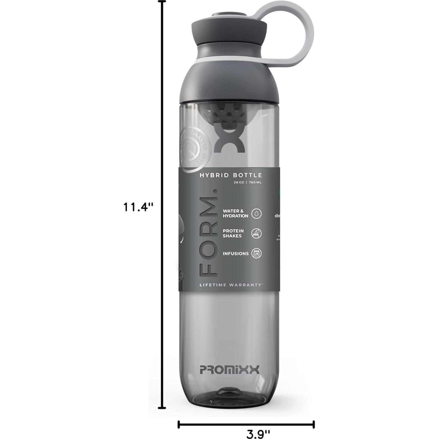 Botella de Agua Promixx FORM 760ml Gris Grafito - A Prueba de Fugas