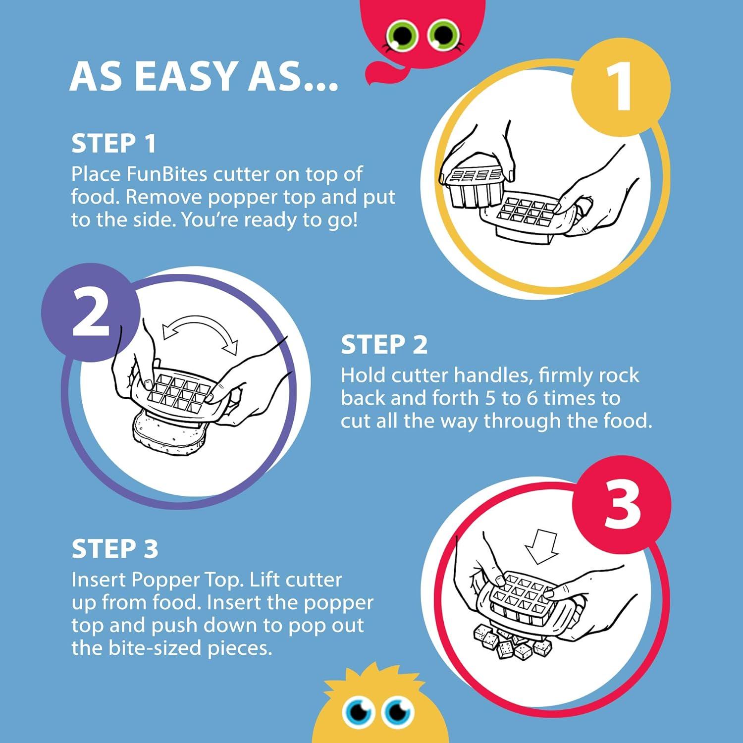 Juego de Cortadores de Comida FunBites 2 Piezas Verde/Rosa