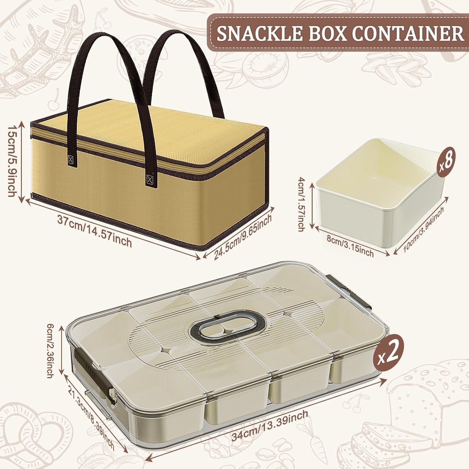 Contenedor de Snacks RKXQT Gris 8 Compartimentos con Tapa