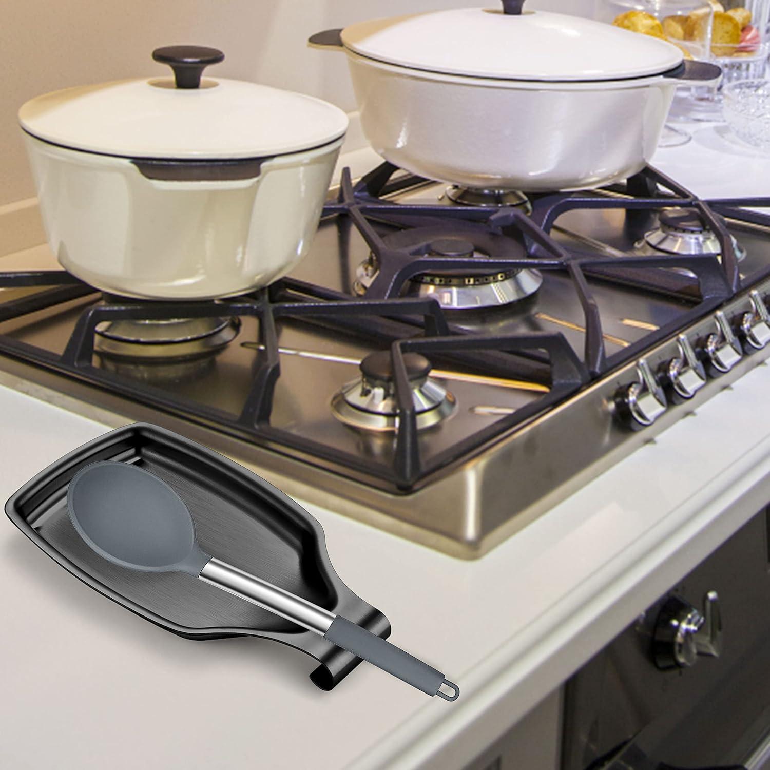 Soporte para Cuchara Negro LIANYU de Acero Inoxidable 21.6 cm