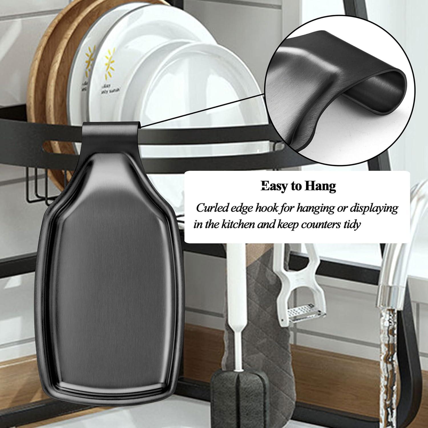 Soporte para Cuchara Negro LIANYU de Acero Inoxidable 21.6 cm