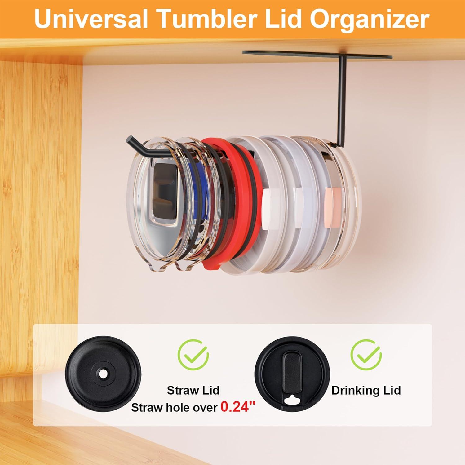 Organizador de Tapas de Vaso Keepamor - 4 Paquetes, Negro