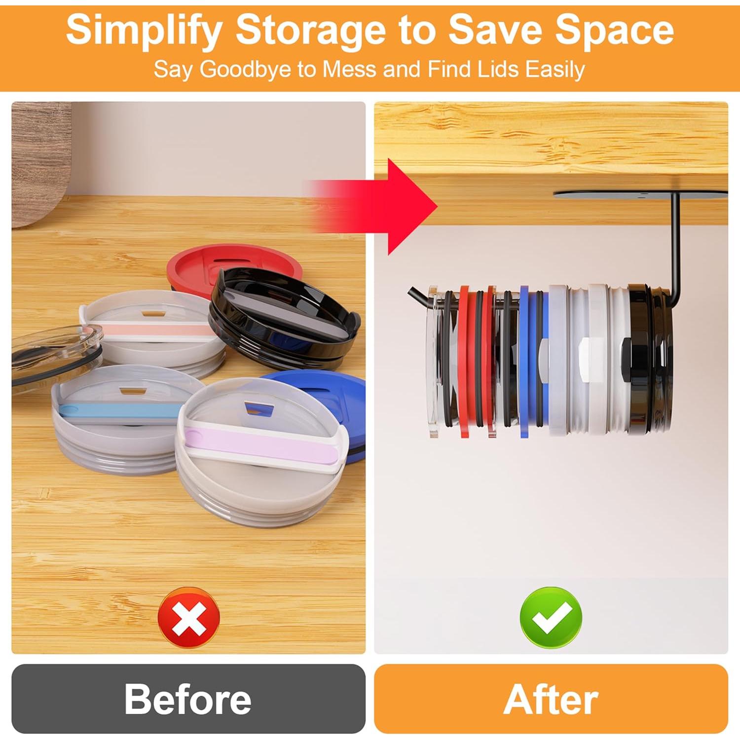 Organizador de Tapas de Vaso Keepamor - 4 Paquetes, Negro