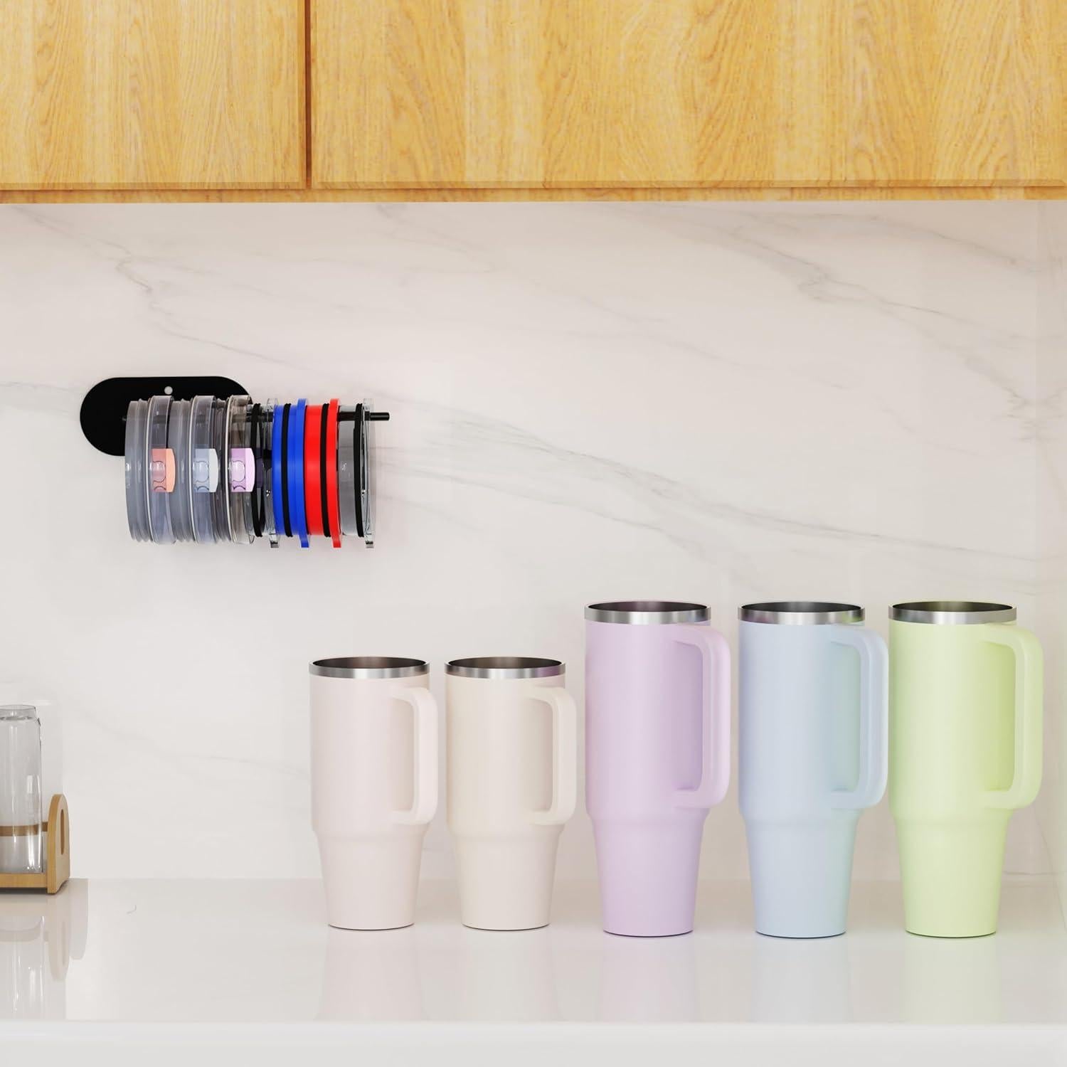 Organizador de Tapas de Vaso Keepamor - 4 Paquetes, Negro