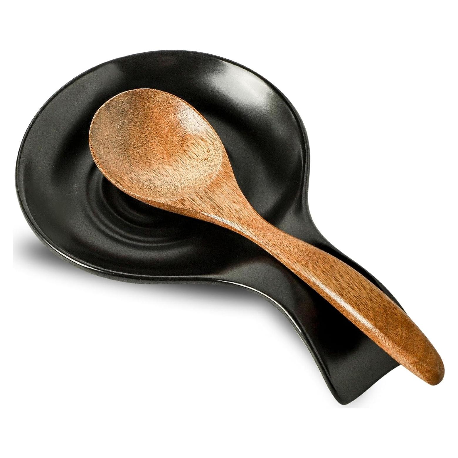 Soporte para Cucharas de Cocina Seyatoo Cerámica Negro Mate