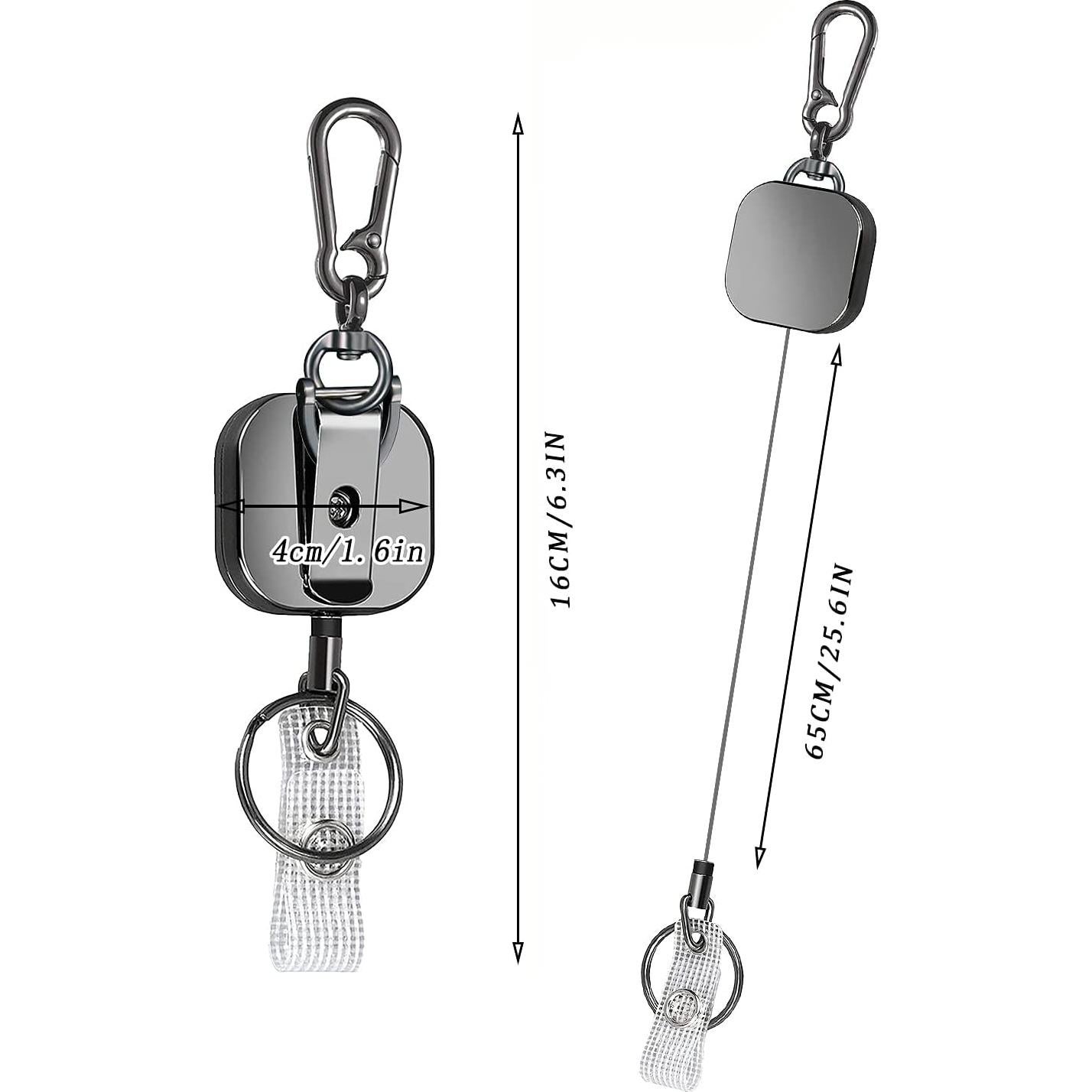 Portatarjetas Retráctil VIQWYIC con Llavero y Carabiner Metal