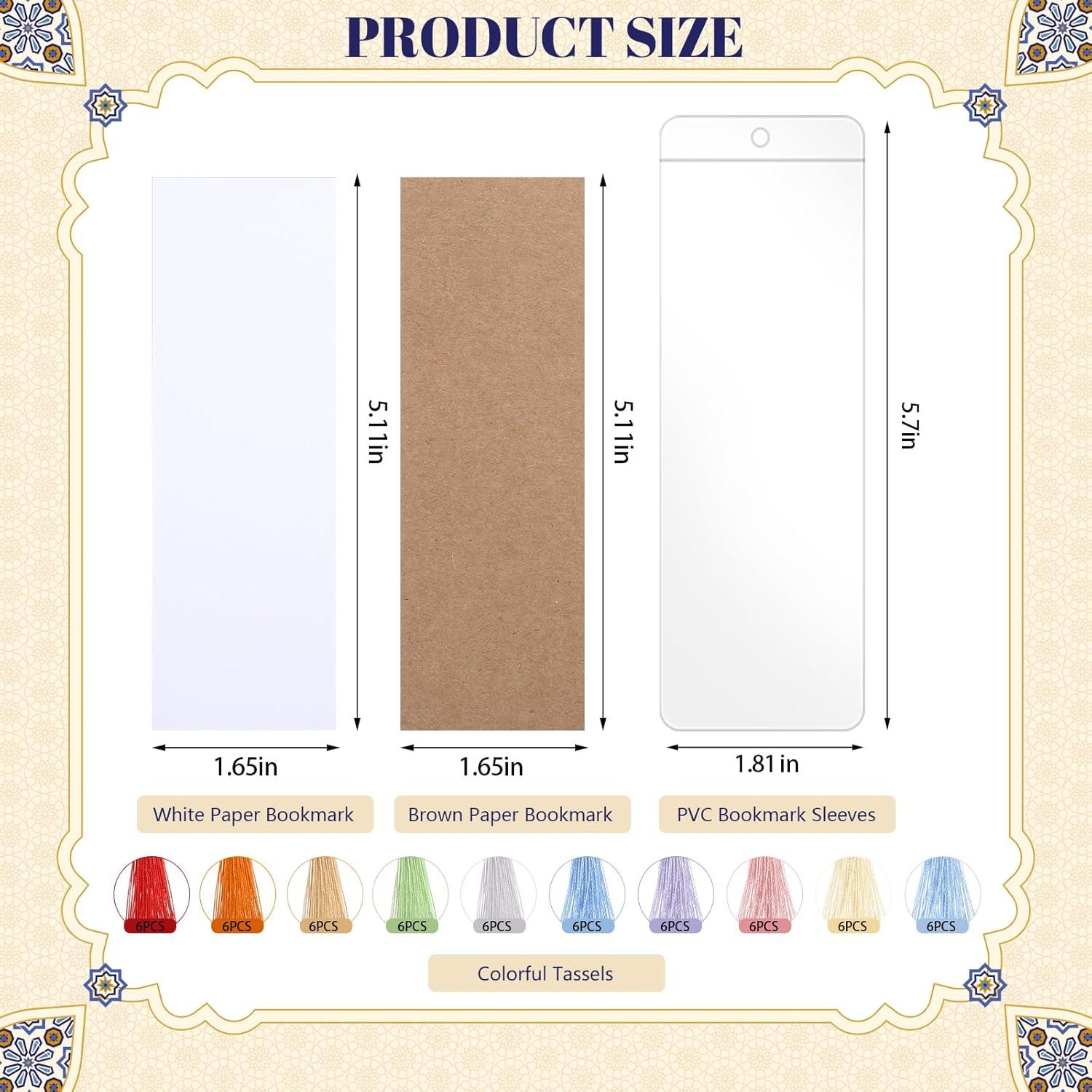 Kit de 60 Marcadores de Papel Kraft DIY WSICSE con Fundas y Borlas