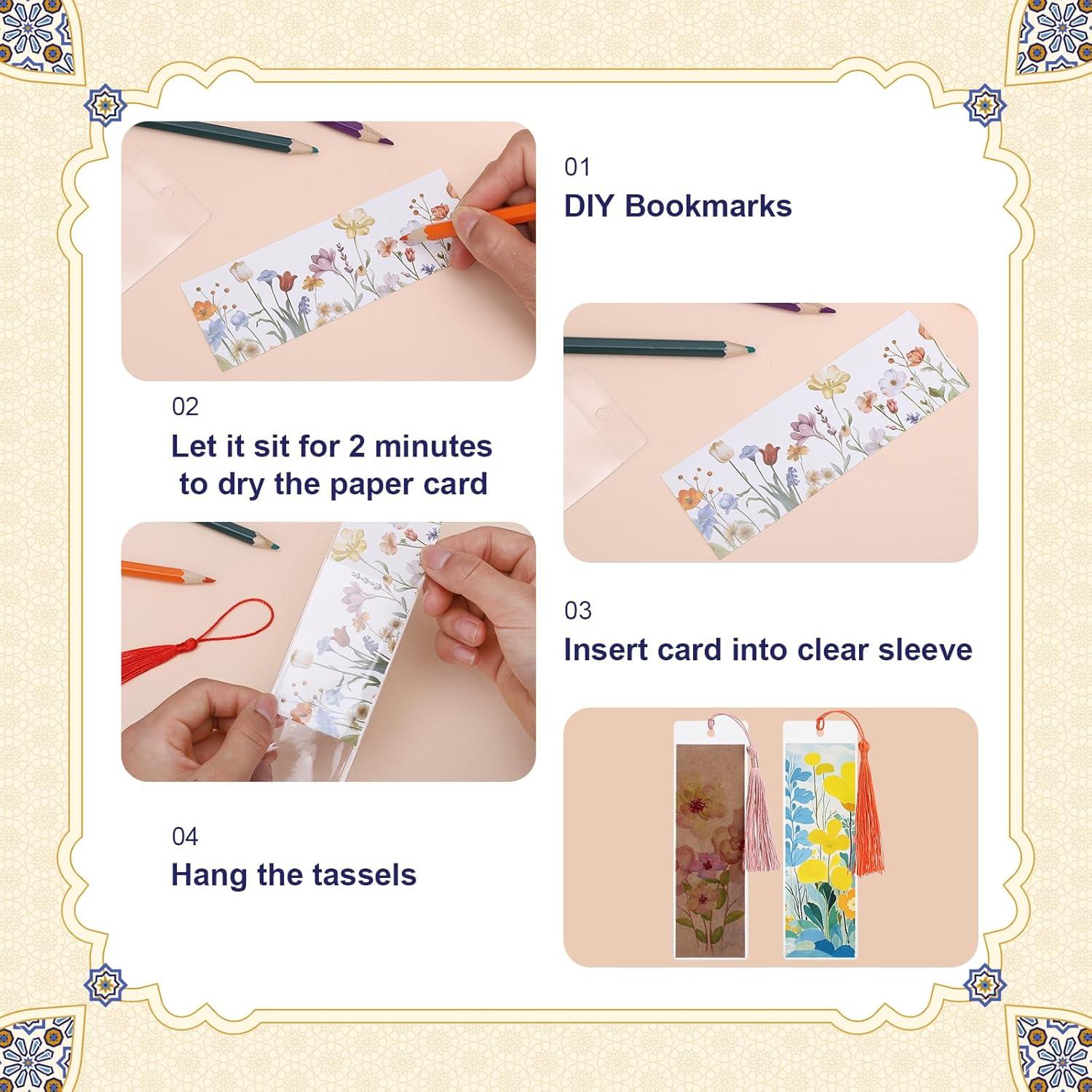 Kit de 60 Marcadores de Papel Kraft DIY WSICSE con Fundas y Borlas