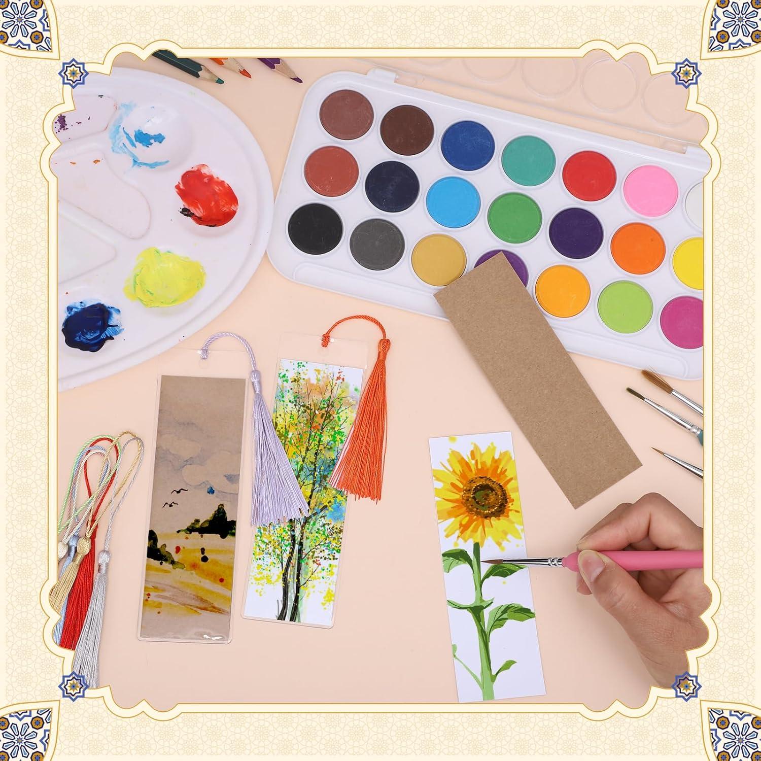 Kit de 60 Marcadores de Papel Kraft DIY WSICSE con Fundas y Borlas