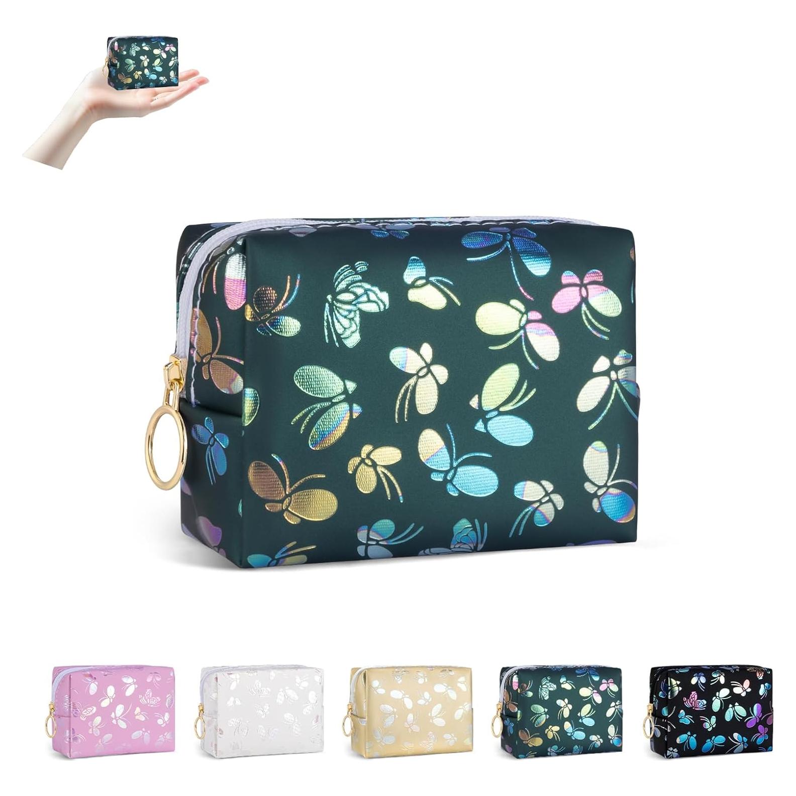 Mini Bolsa de Maquillaje Verde PU 9.9x8.4x6.1 cm Multiusos